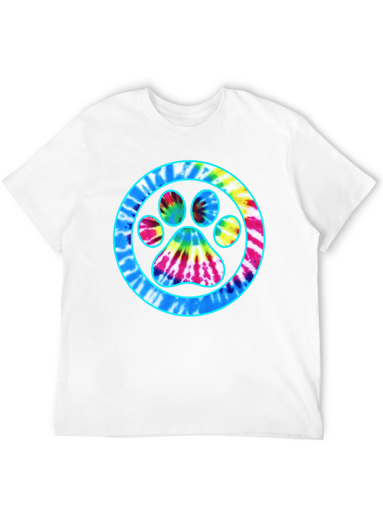 Black Tie-Dye Paw Print Graphic Tee - Casual Comfort view 12