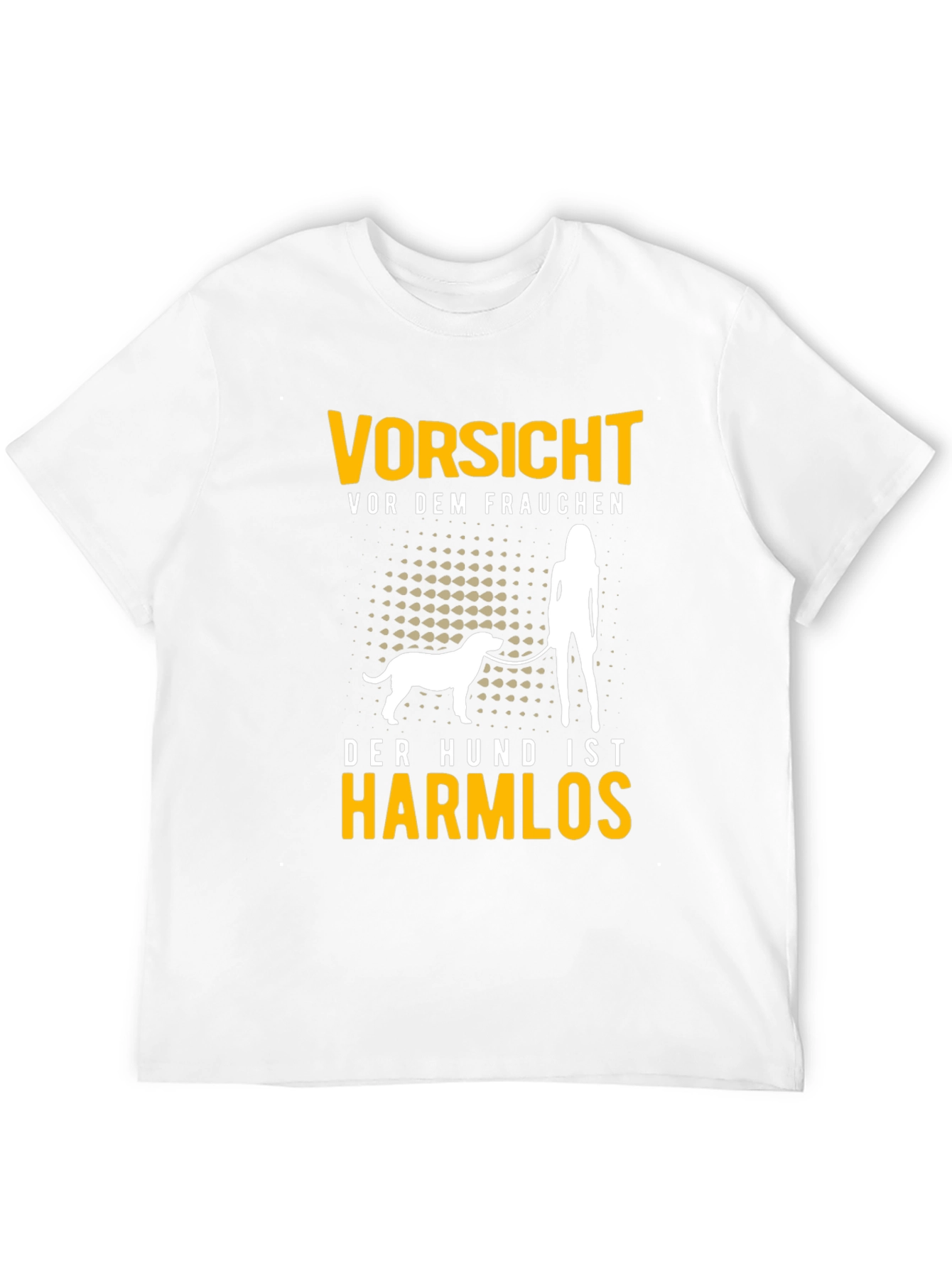 Black Funny Dog Lover T-Shirt: Caution, The Dog Is Harmless! view 12