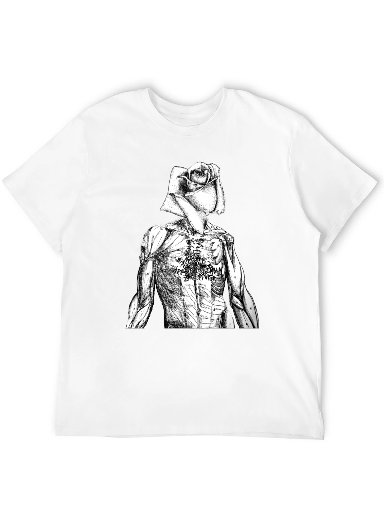 Black Anatomical Rose T-Shirt view 12