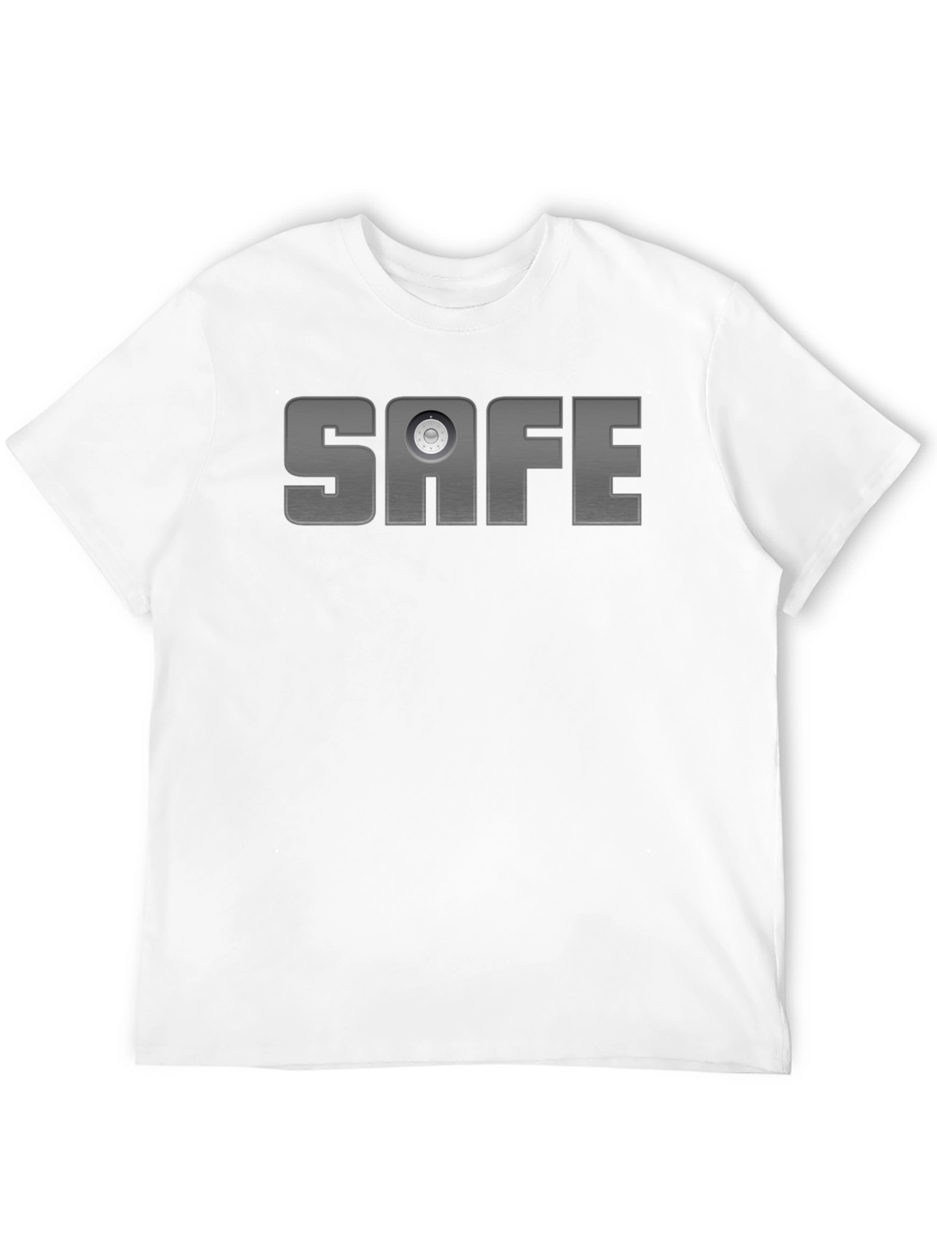 Black Safe Text Graphic T-Shirt - Black Cotton Blend Tee view 12