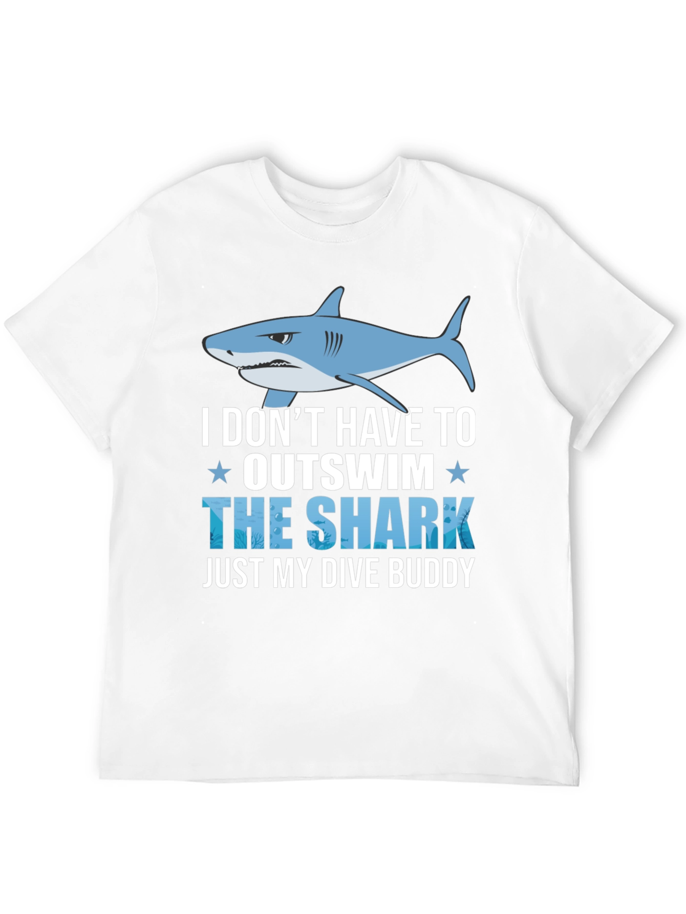 Black Funny Dive Buddy Shark T-Shirt view 12
