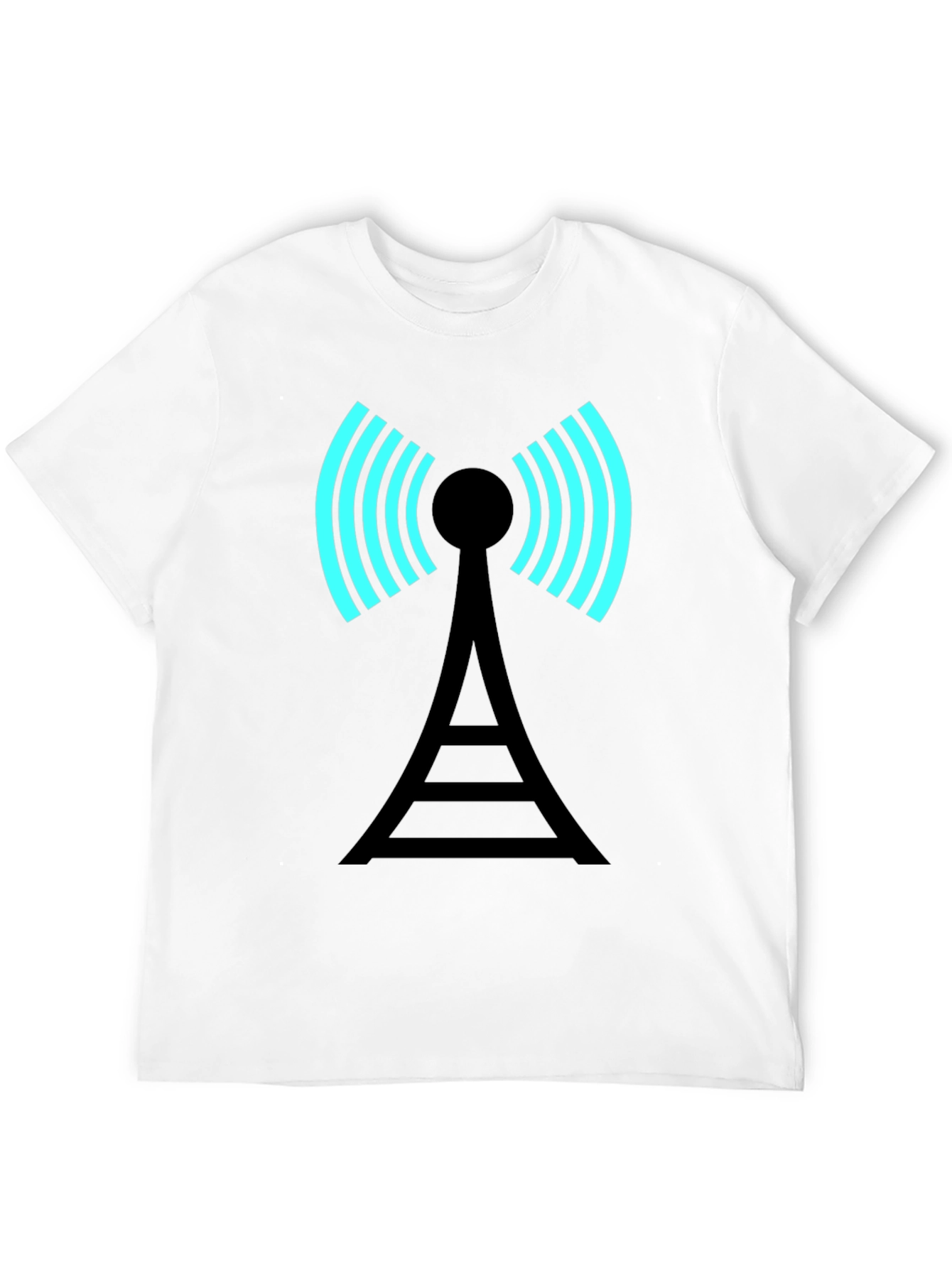 Black Signal Tower Graphic Tee - Modern Black T-Shirt view 12