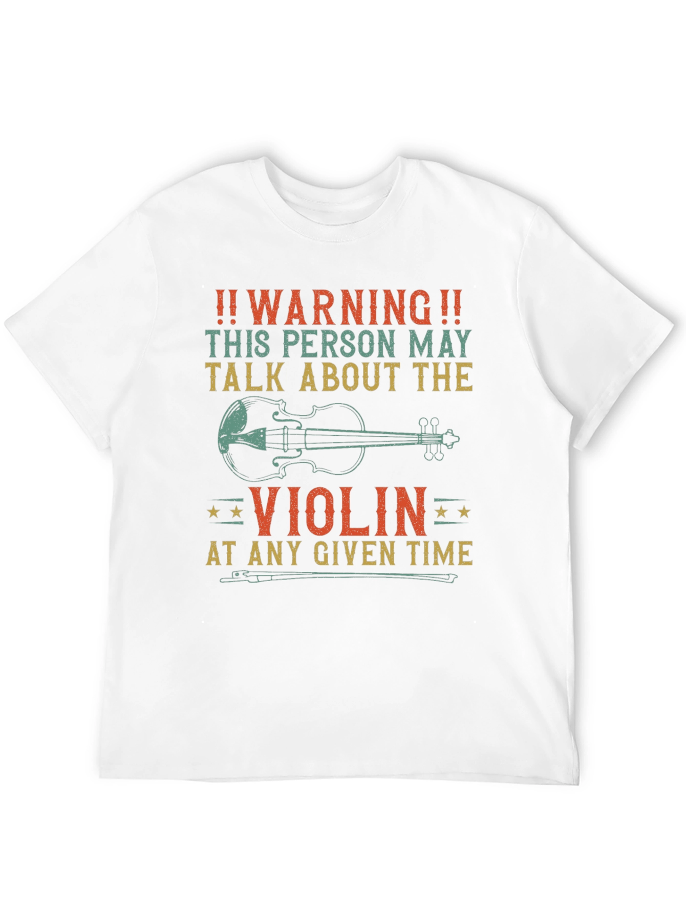 Black Warning Violin T-Shirt - May Talk About Violins! view 12