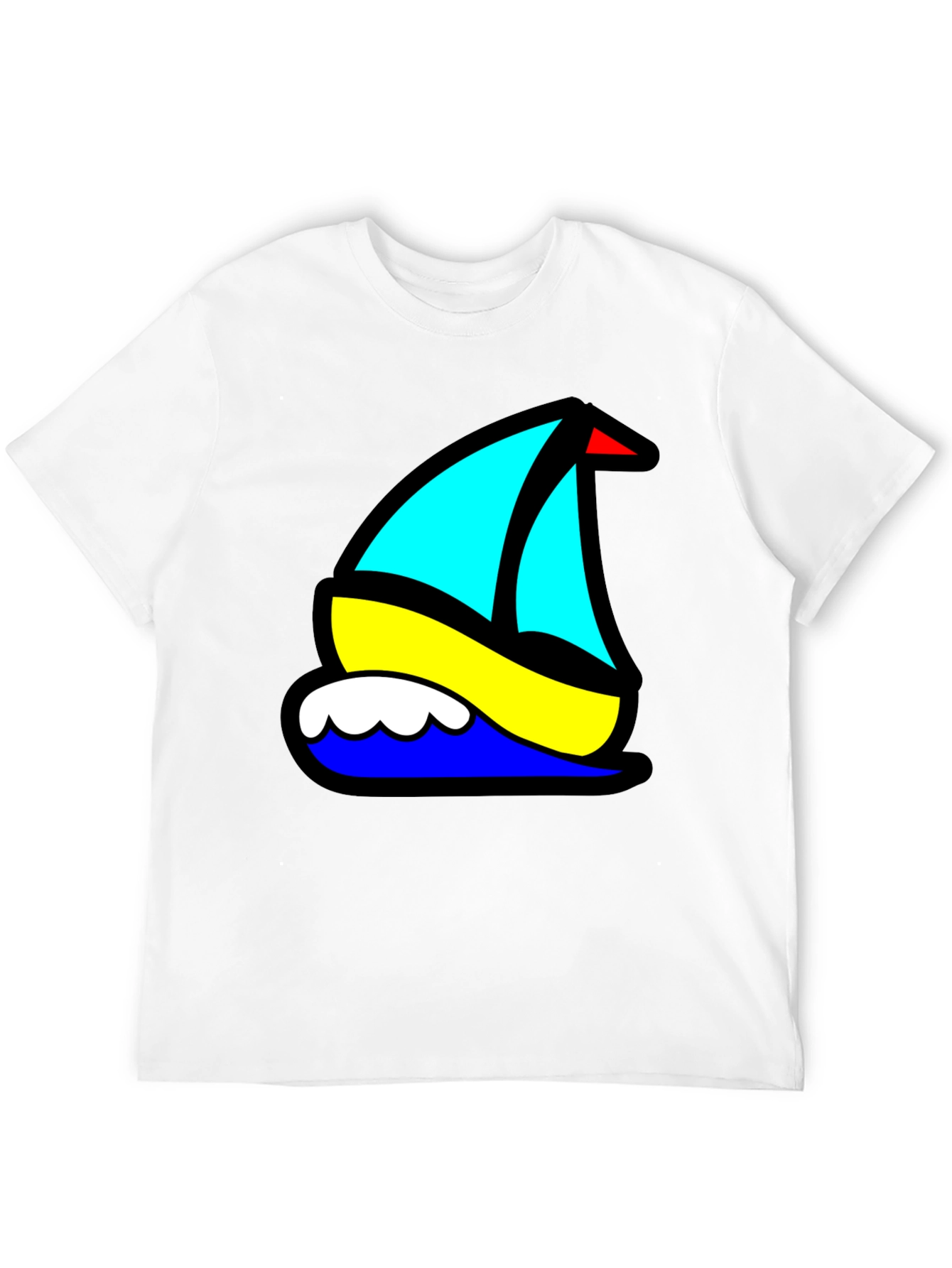 Black Nautical Sailboat Graphic Tee - Black Cotton Blend view 12