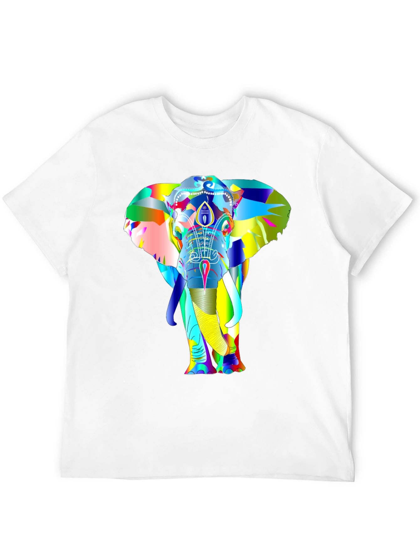 Black Colorful Elephant Graphic T-Shirt view 12