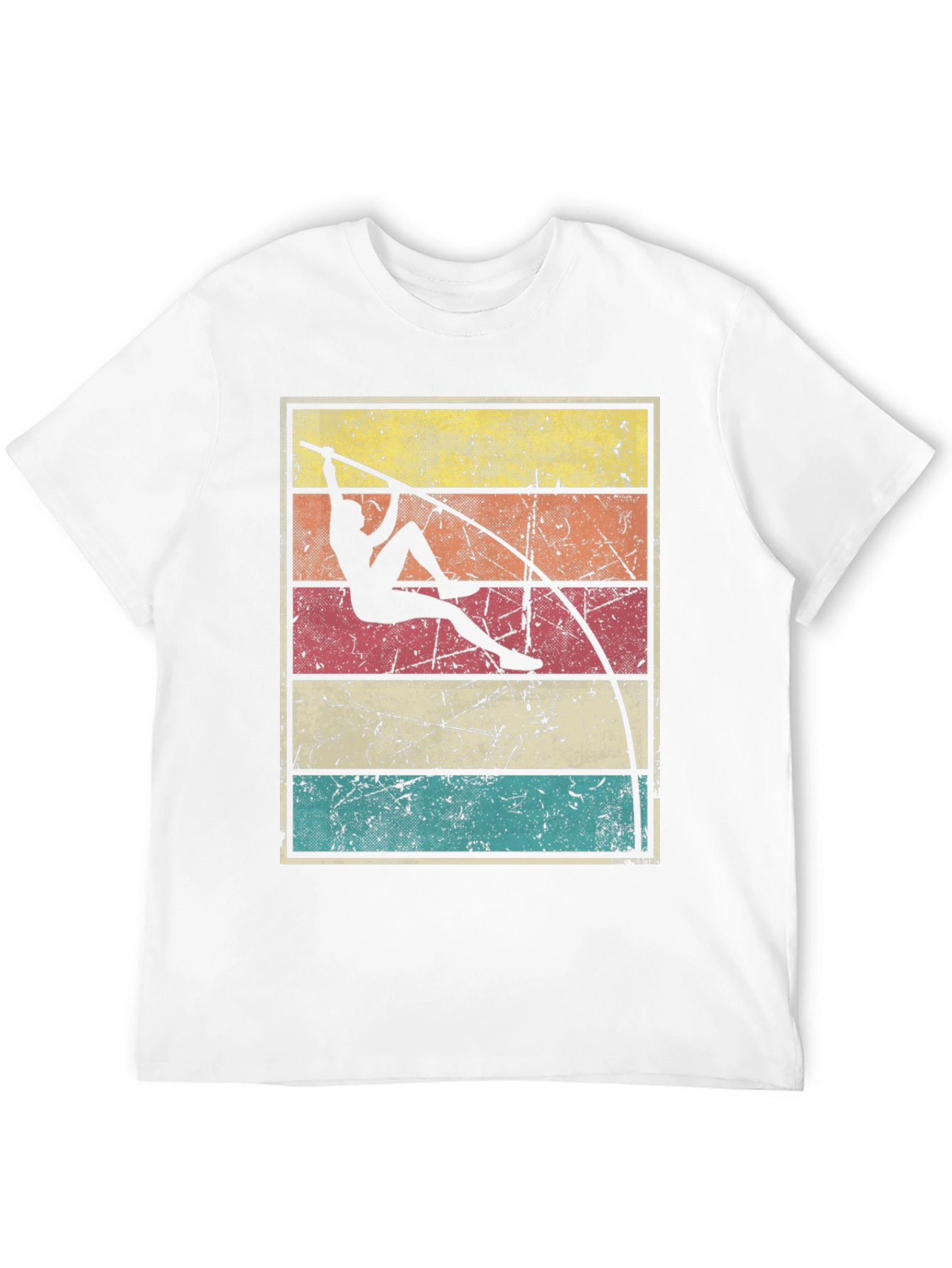 Black Retro Pole Vaulting T-Shirt view 12