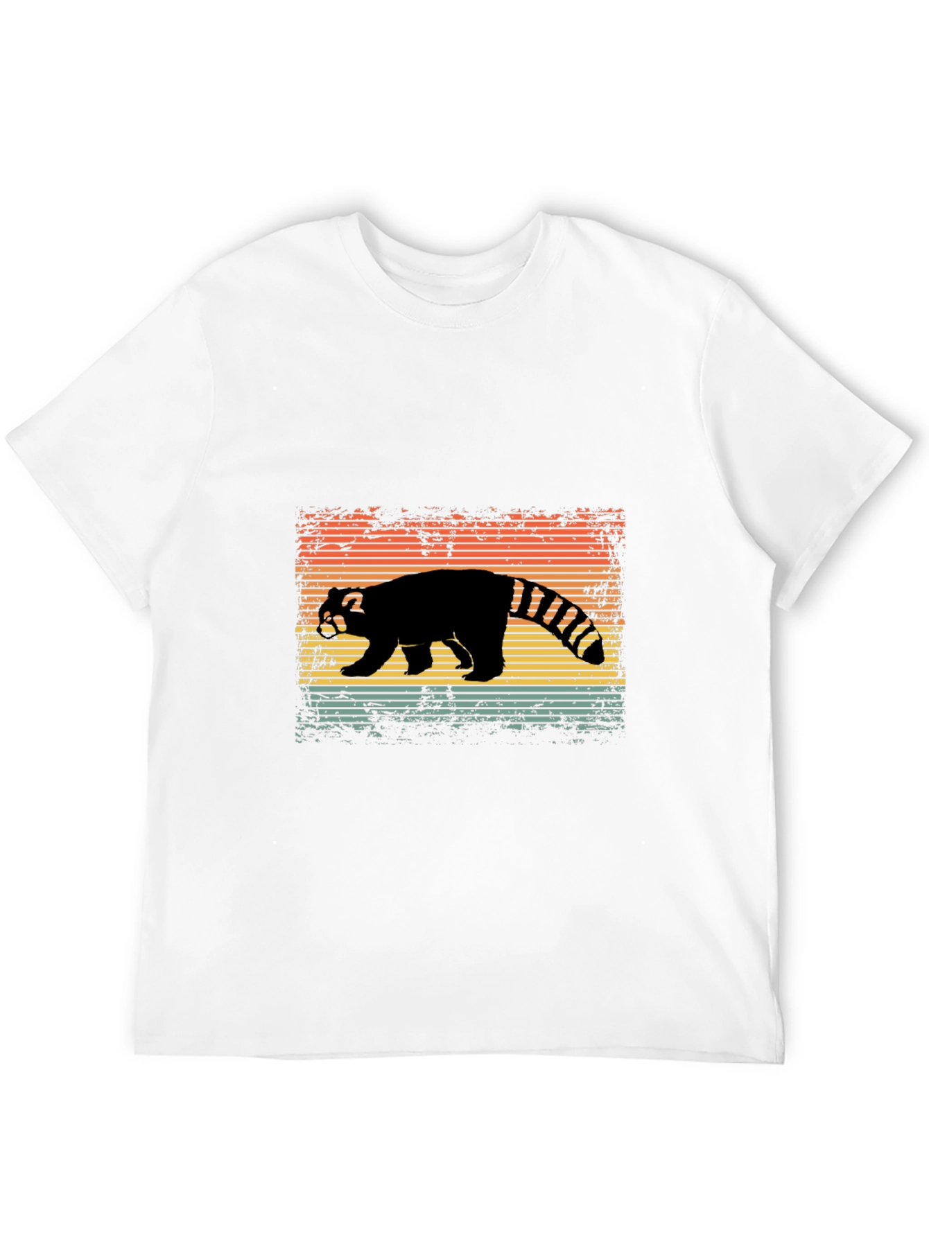 Black Retro Red Panda T-Shirt view 12