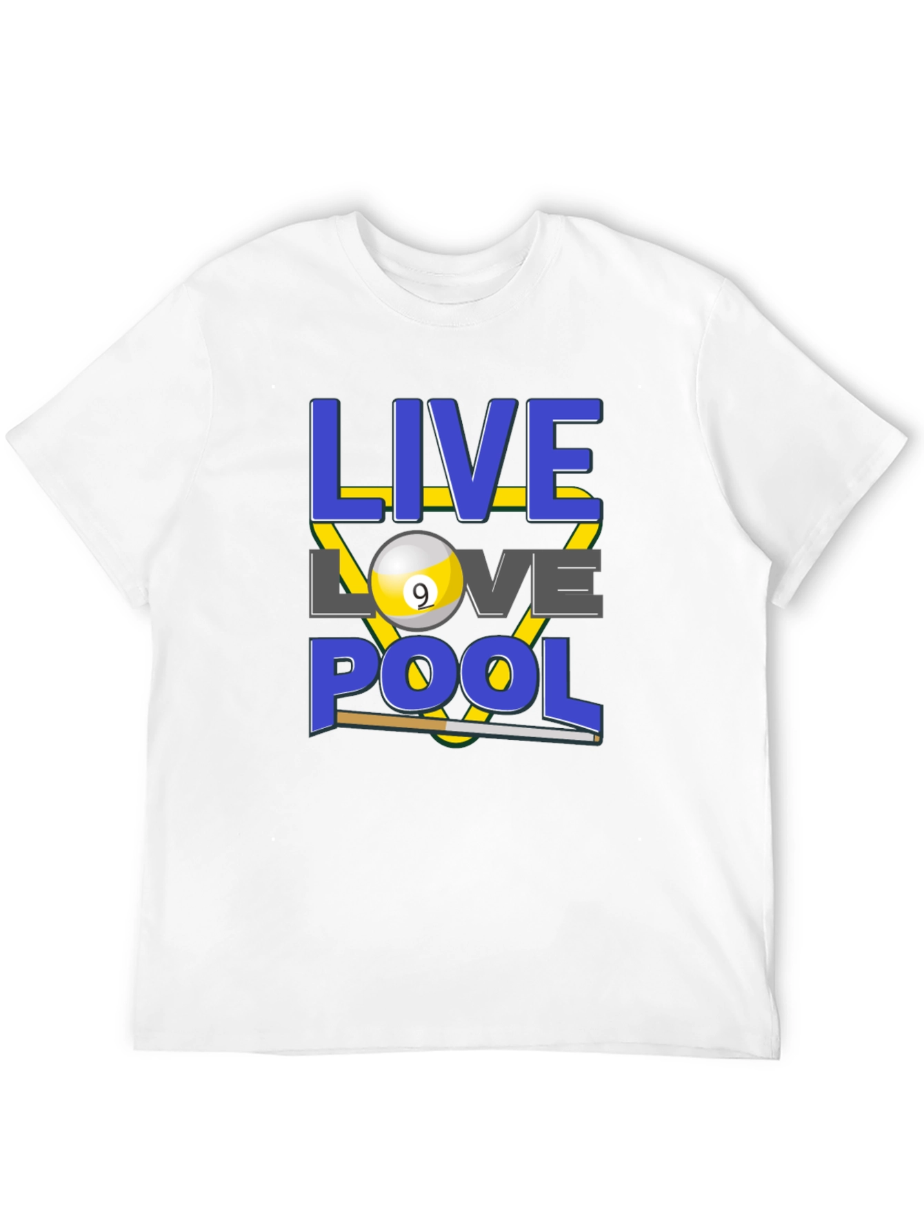 Black Live Love Pool T-Shirt - Billiards Graphic Tee view 12