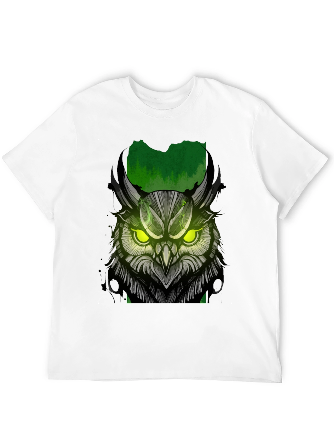 Black Owl Graphic Print T-Shirt - Black view 12
