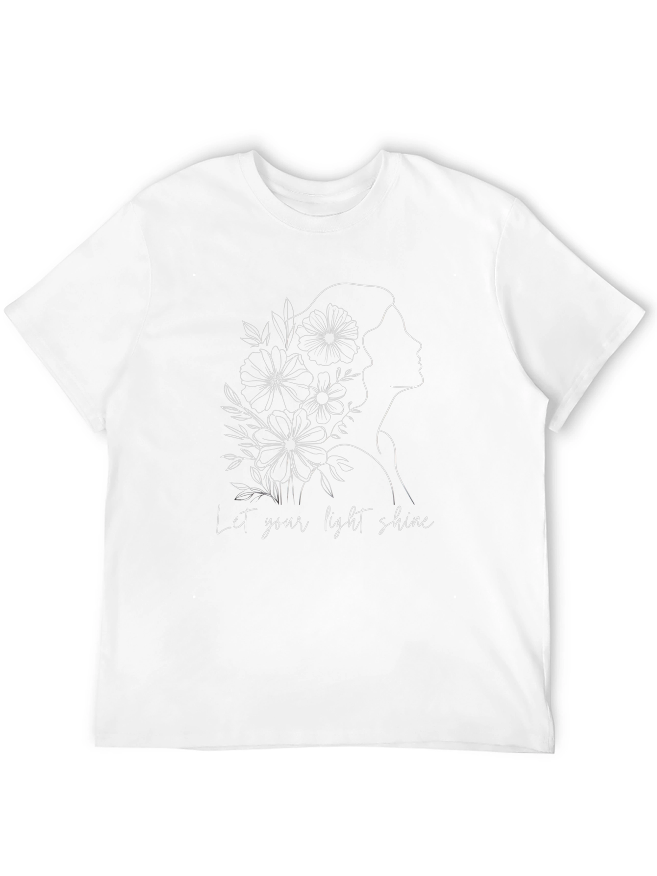 Black Floral Silhouette Graphic Tee - Let Your Light Shine view 12