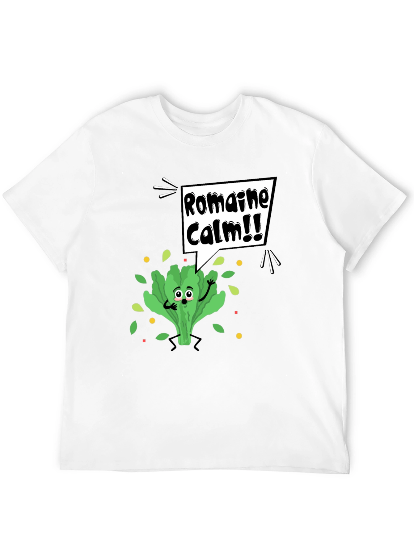 Black Romaine Calm Graphic Tee - Funny Food Pun T-Shirt view 12