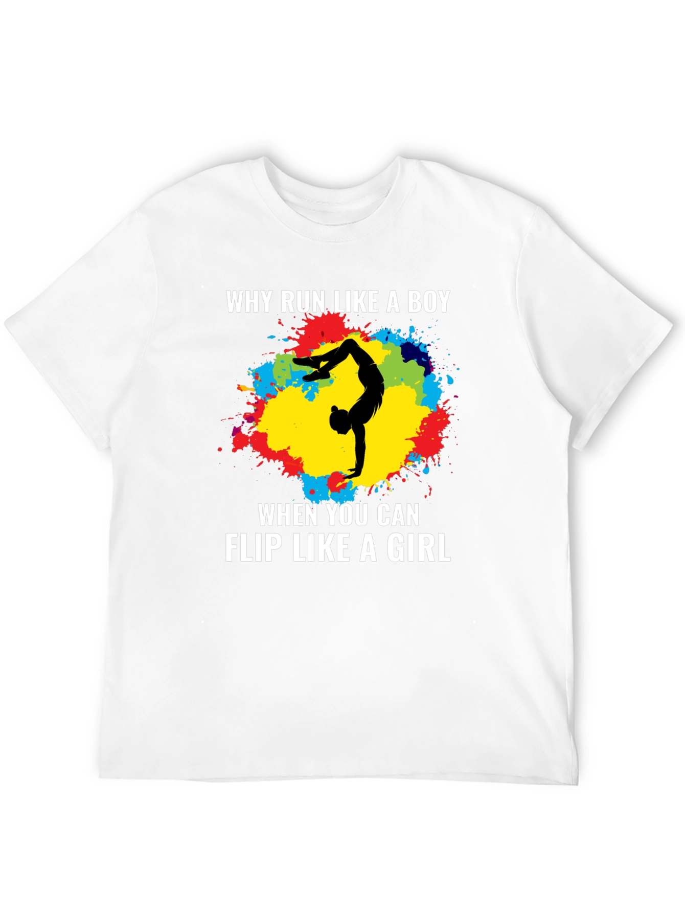 Black Gymnastics Flip Like a Girl T-Shirt view 12