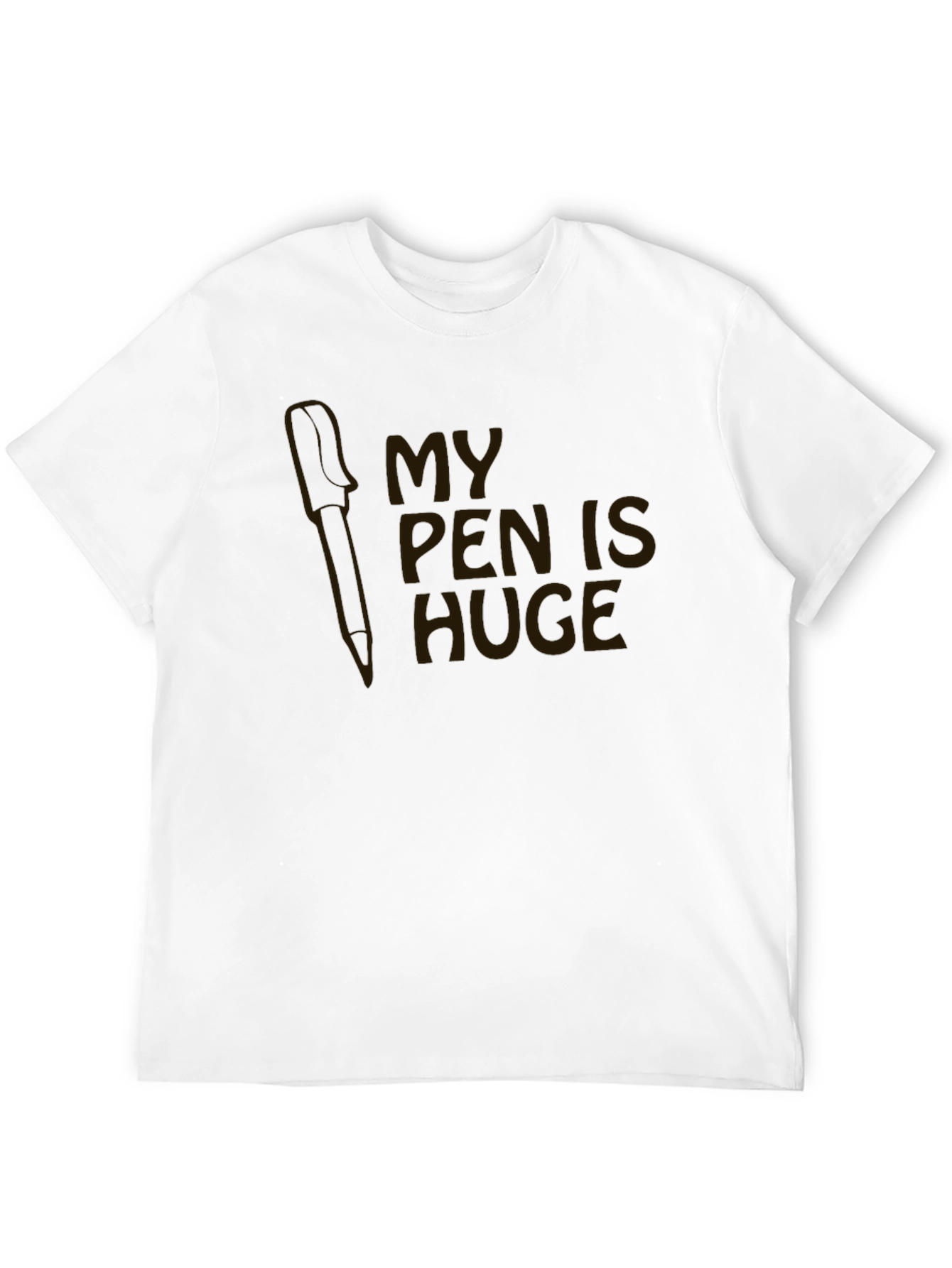 Black My Pen is Huge Funny Novelty Graphic T-Shirt view 12