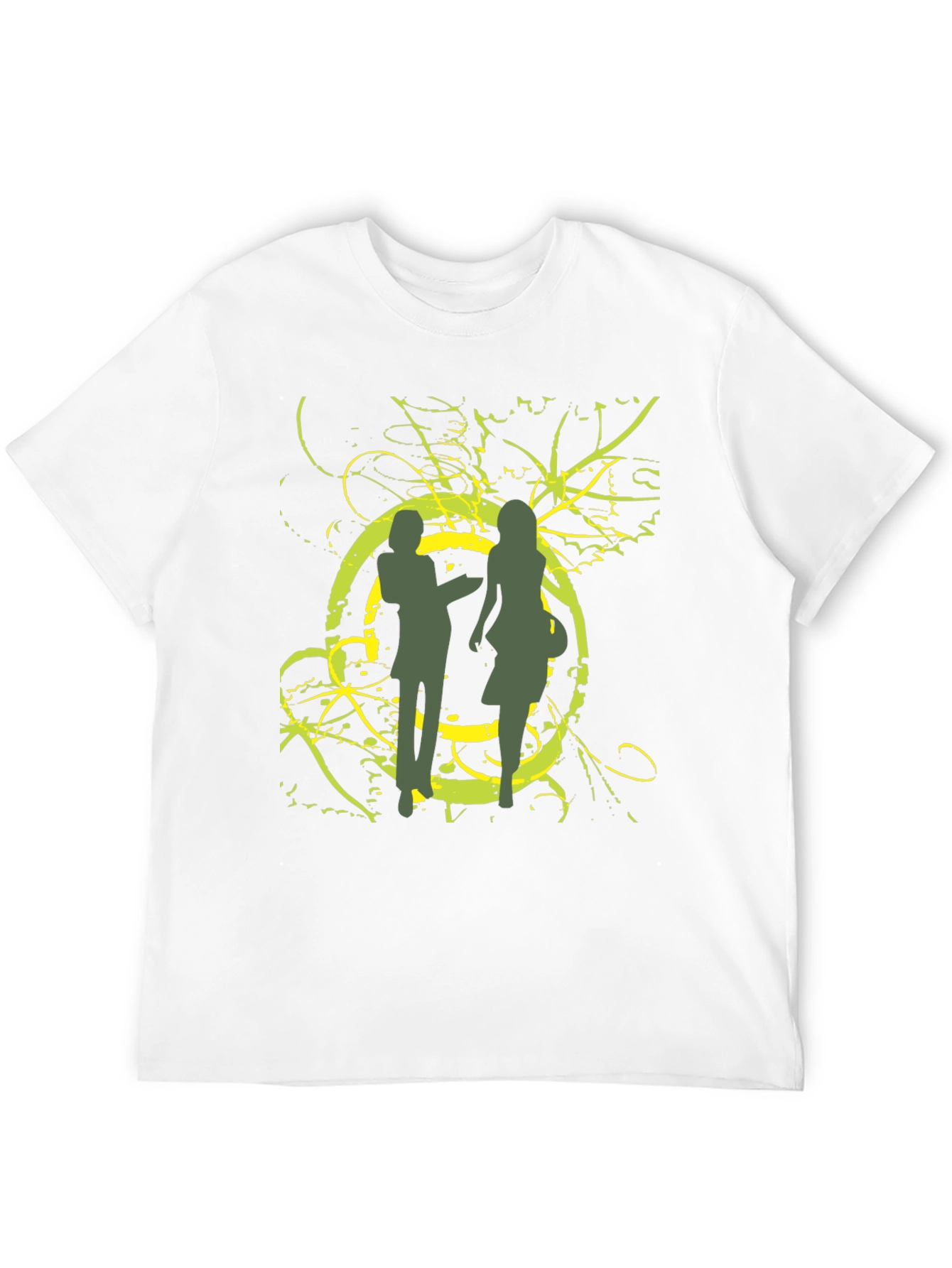 Black Abstract Silhouette Graphic T-Shirt view 12