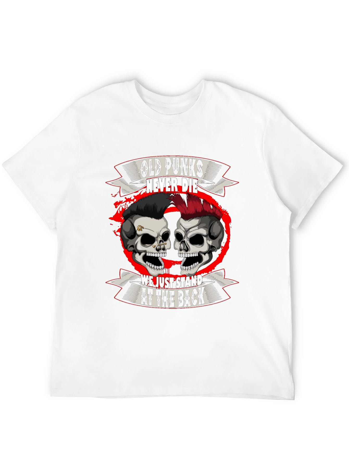 Black Old Punks Never Die T-Shirt view 12
