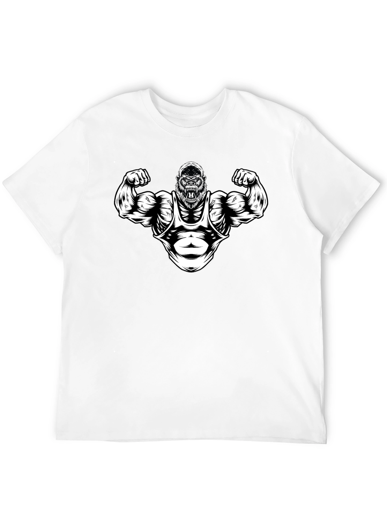 Black Muscle Gorilla Graphic T-Shirt - Gym Beast Mode view 12