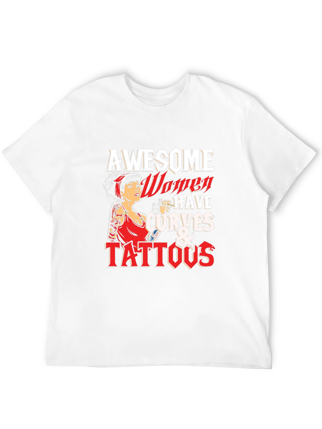 Black Awesome Women Curves & Tattoos T-Shirt view 12