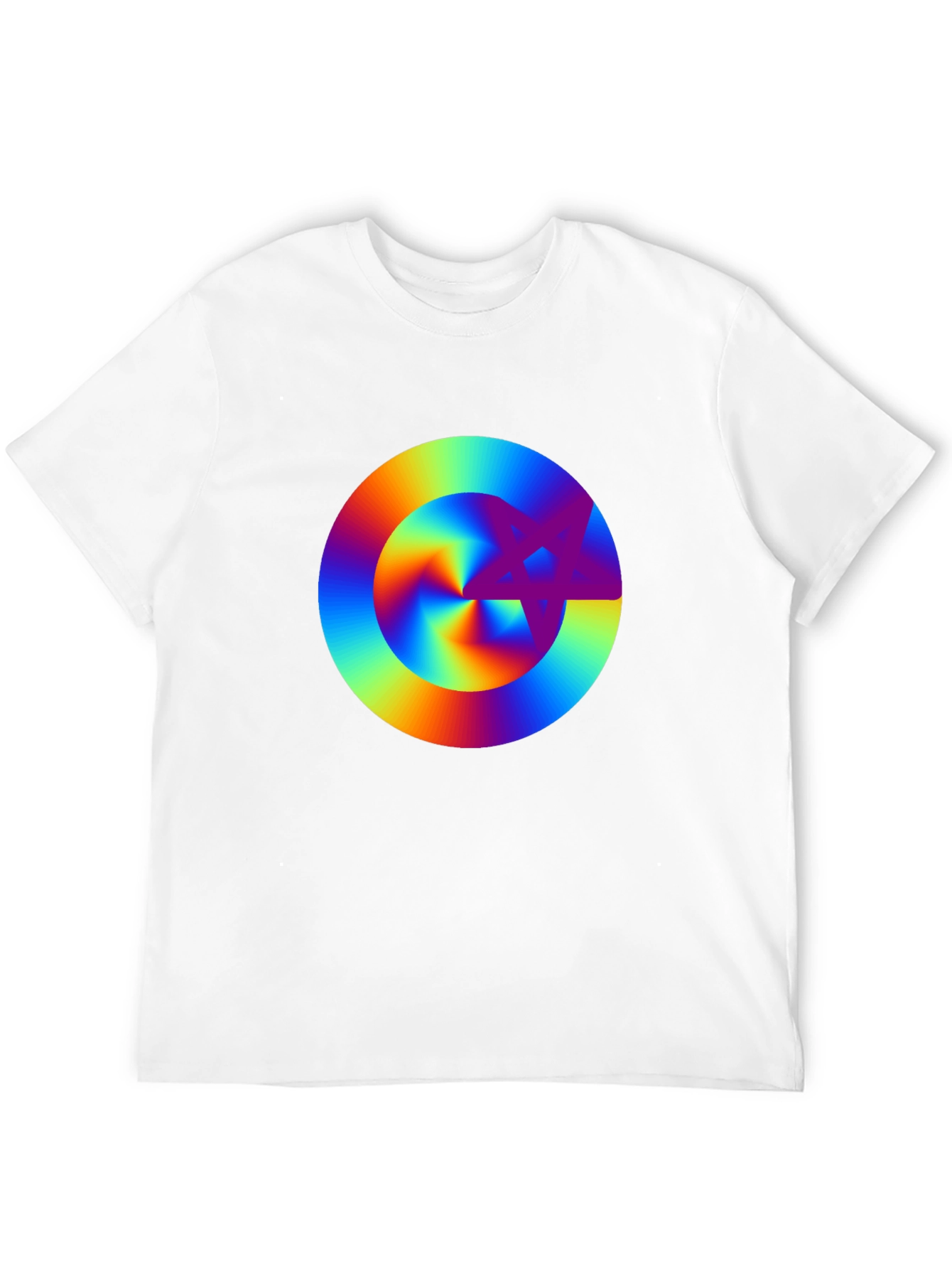 Black Rainbow Starburst Graphic Black T-Shirt view 12