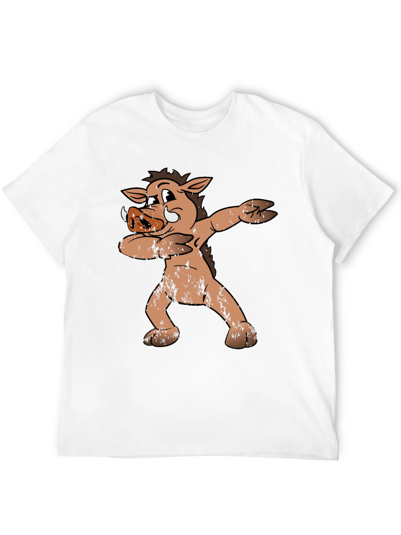 Black Dabbing Boar Graphic Tee - Funny Cartoon Pig T-Shirt view 12