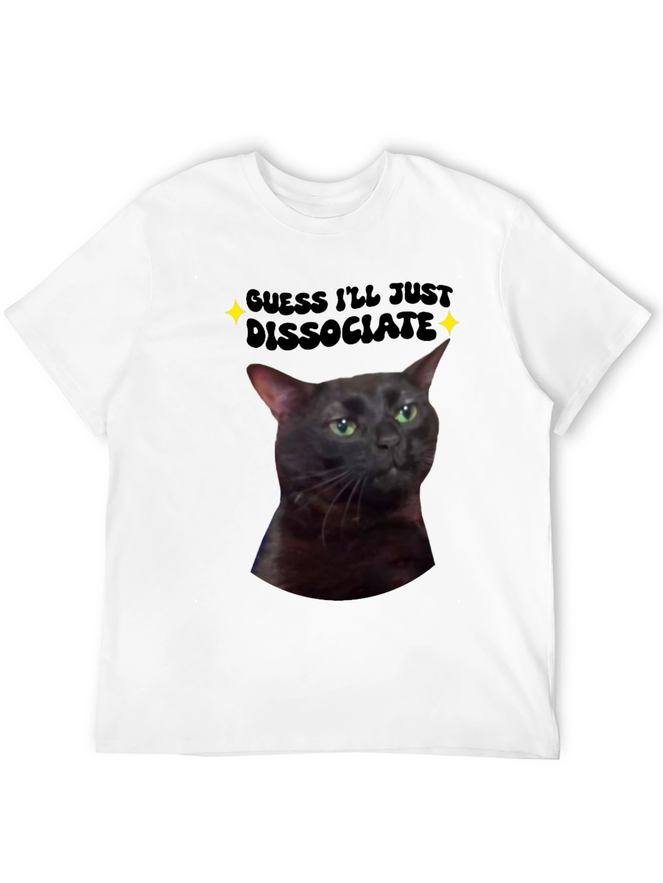 Black Dissociate Cat T-Shirt view 12