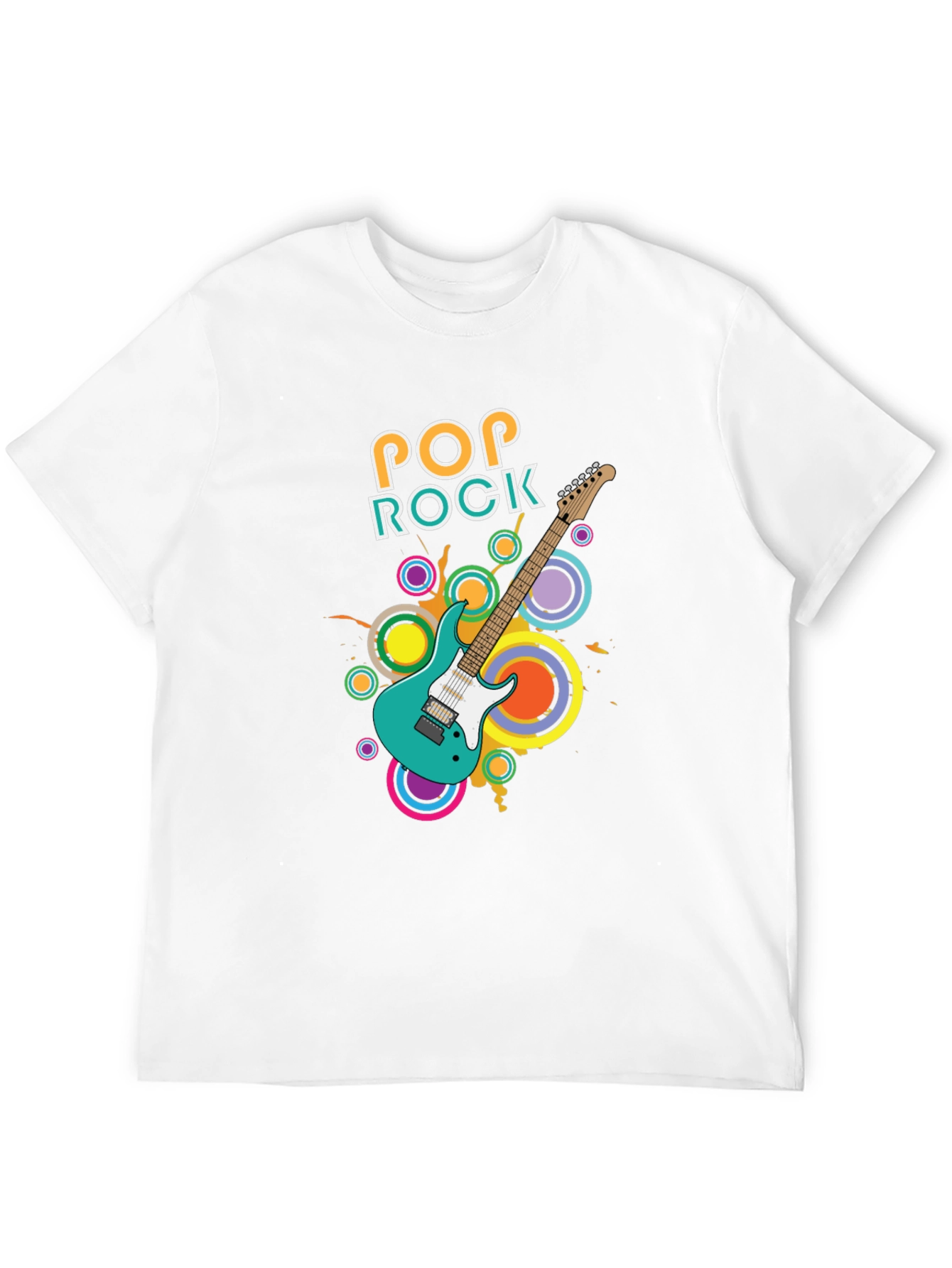 Black Pop Rock Guitar Graphic T-Shirt - Cool Music Tee view 12