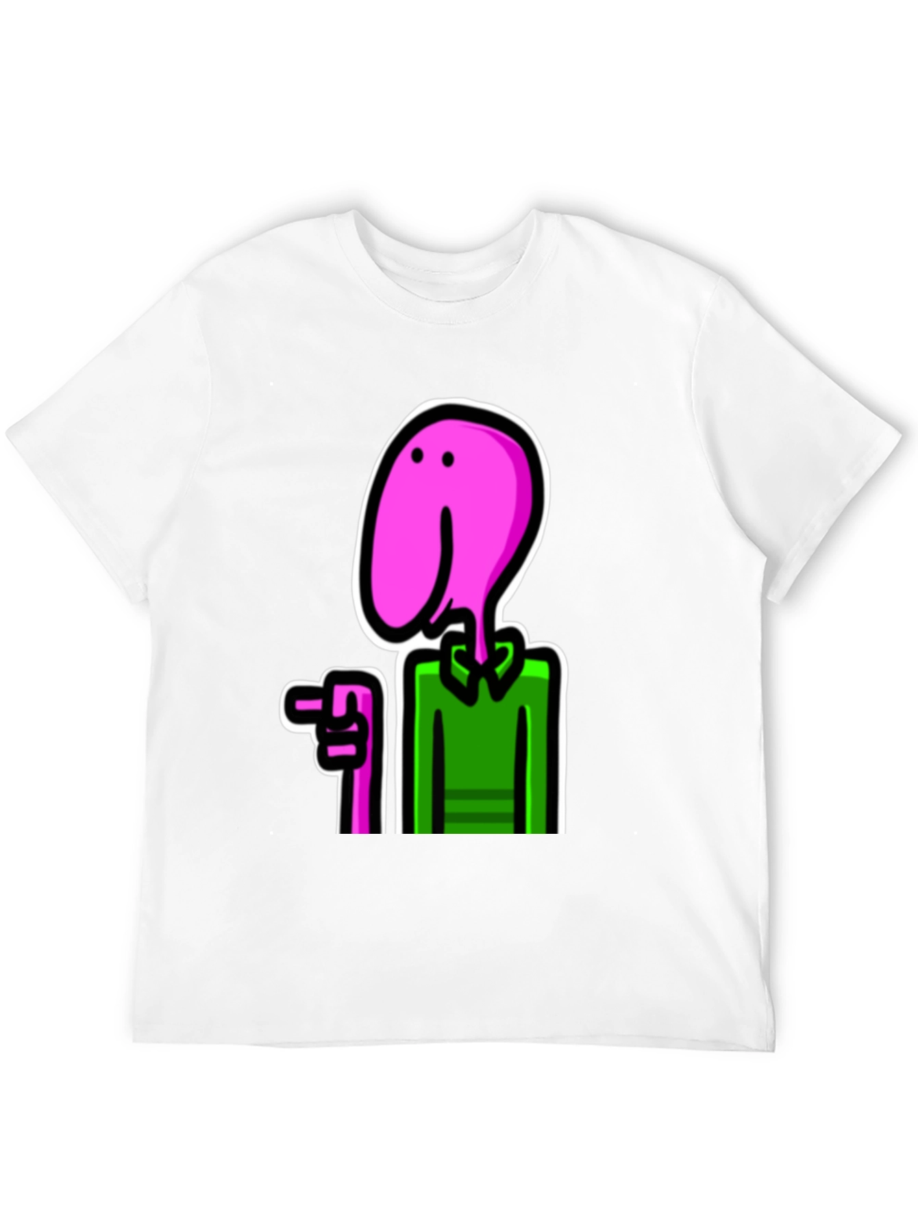 Black Cartoon Man T-Shirt view 12