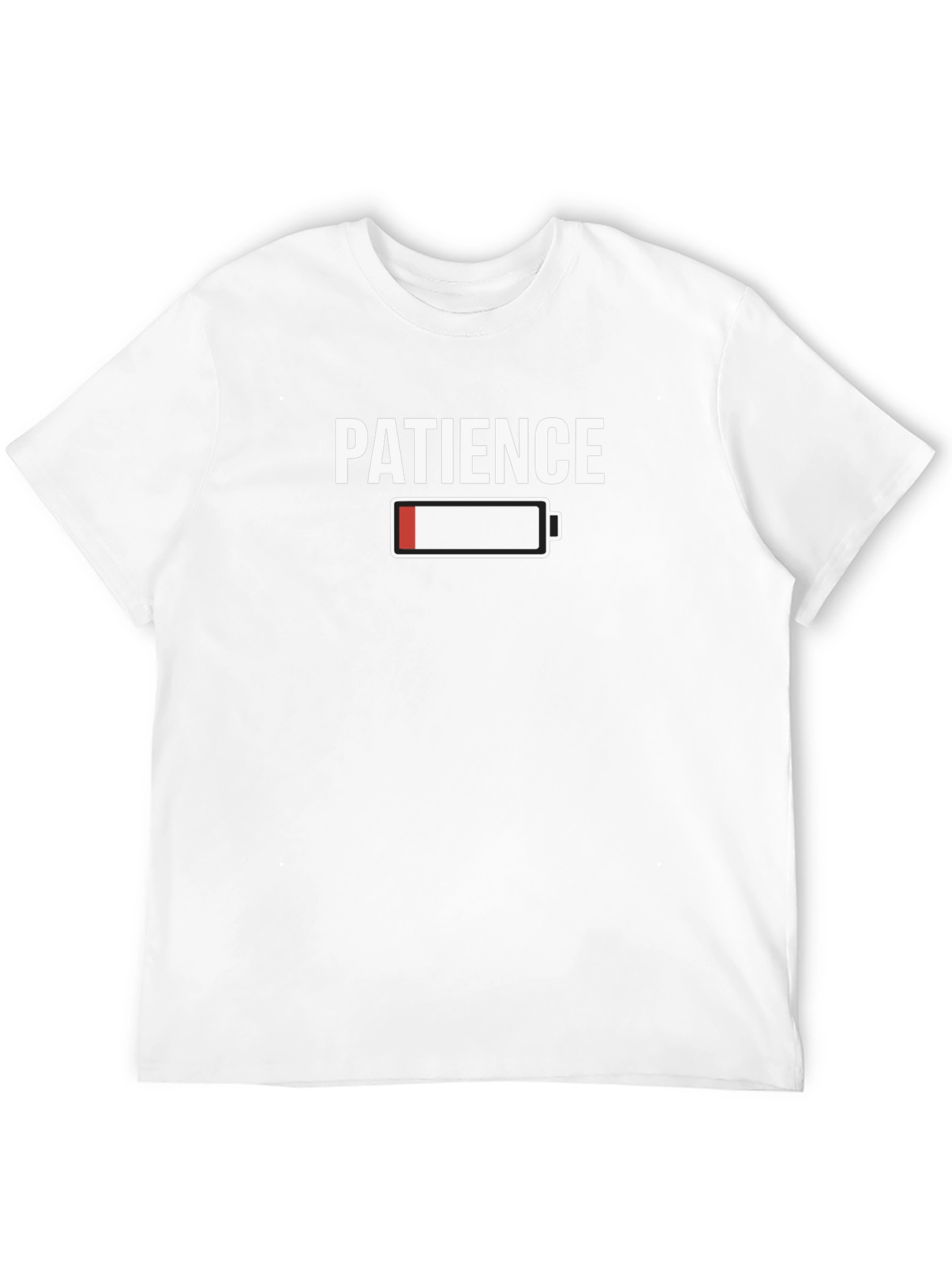 Black Patience Low Battery Funny Graphic T-Shirt view 12