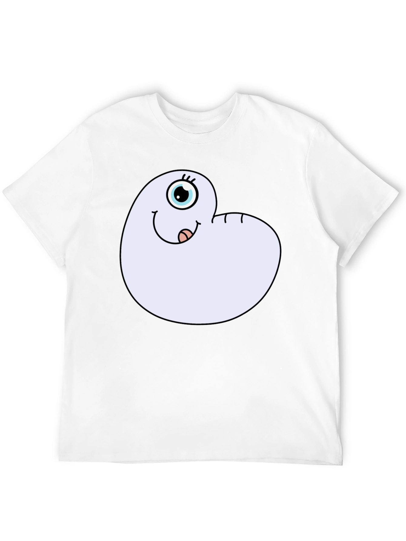 Black Cartoon Worm Tee - Funny Graphic T-Shirt view 12