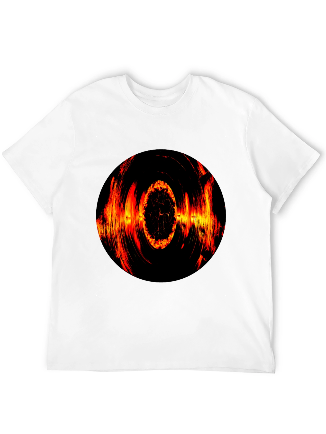 Black Fiery Vortex Graphic T-Shirt - Bold Black Tee view 12