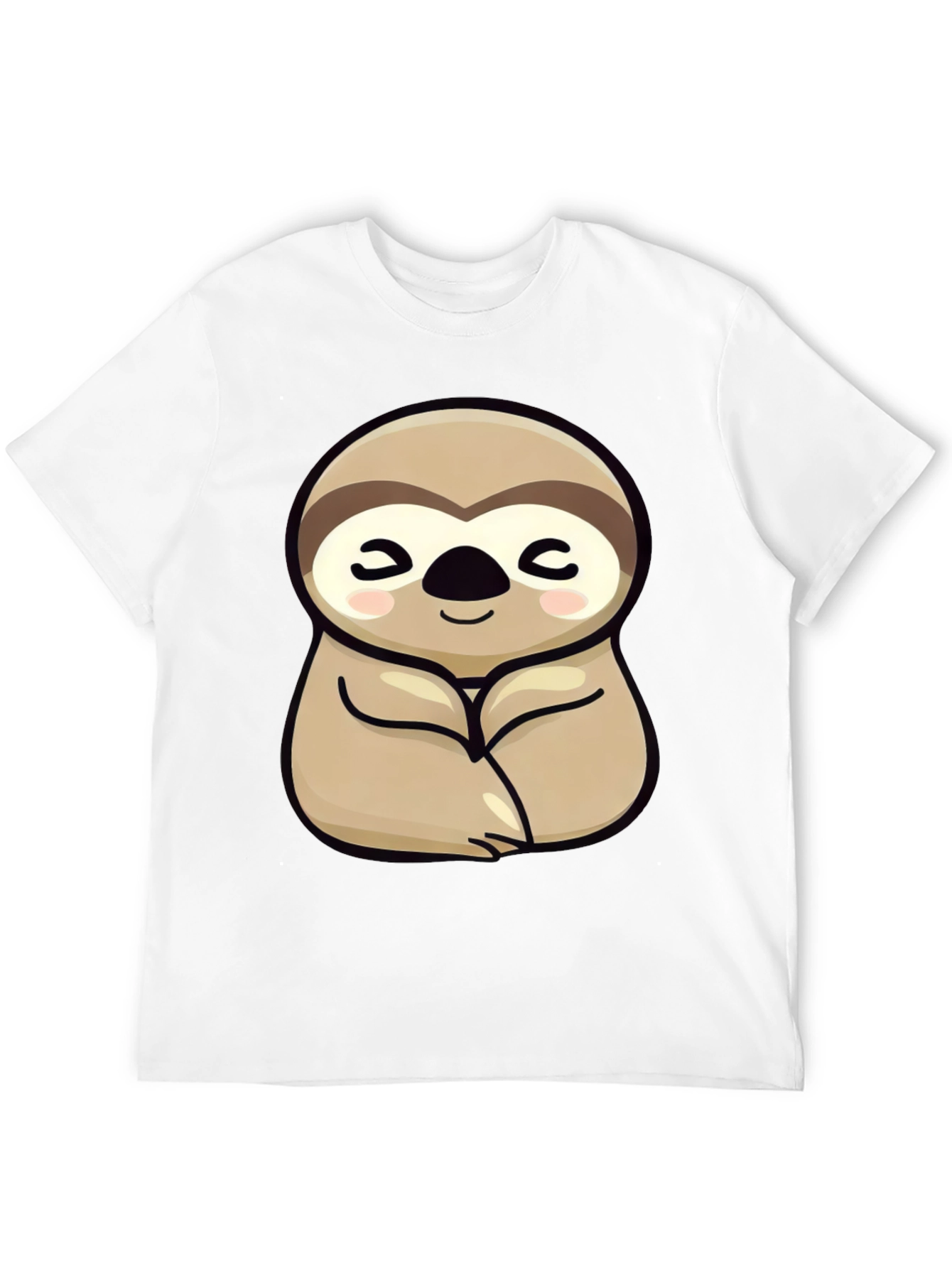 Black Cute Sloth Graphic Tee - Relaxed Fit Black T-Shirt view 12