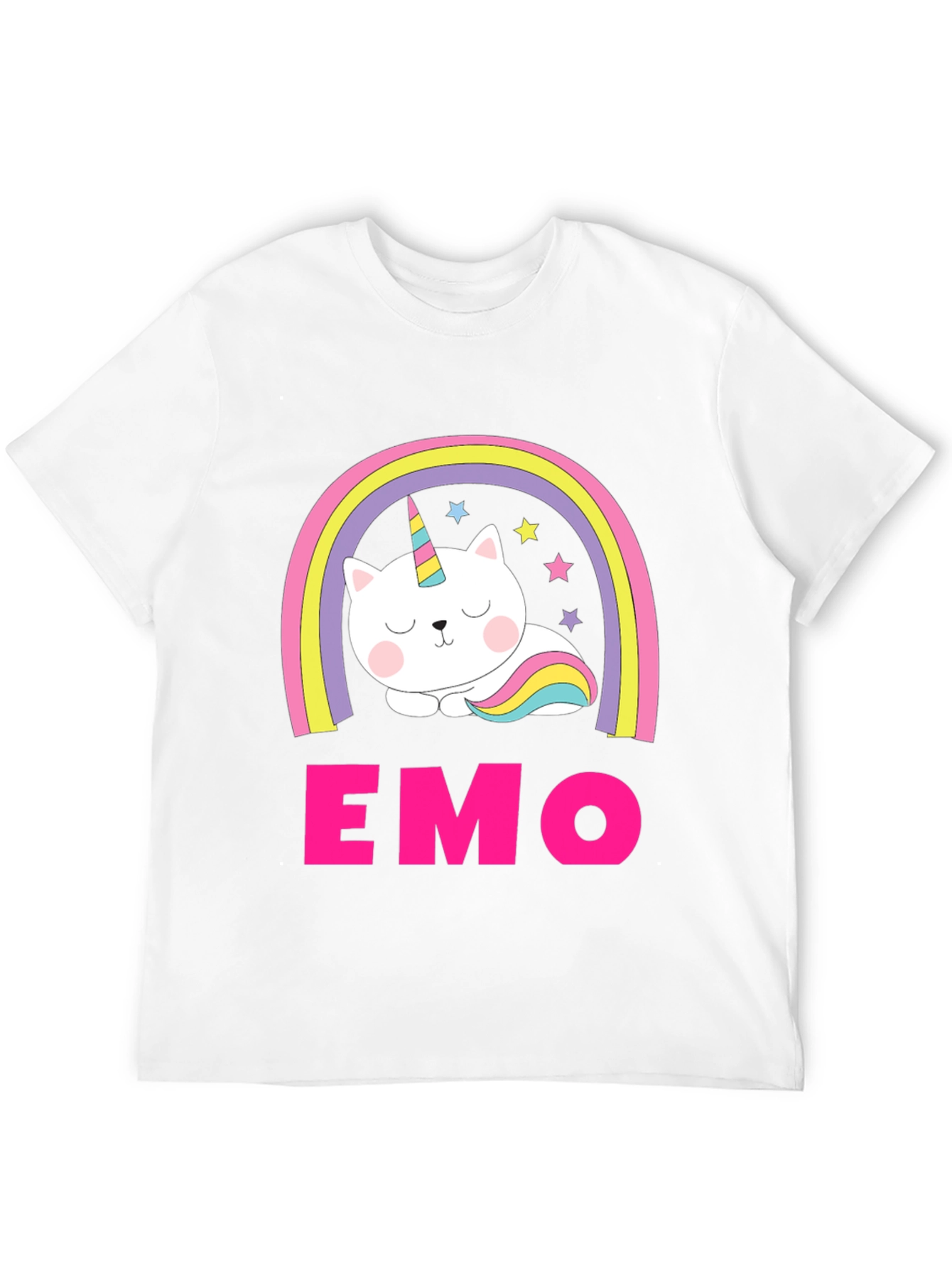 Emo Cat Unicorn Rainbow Graphic T-Shirt - 12