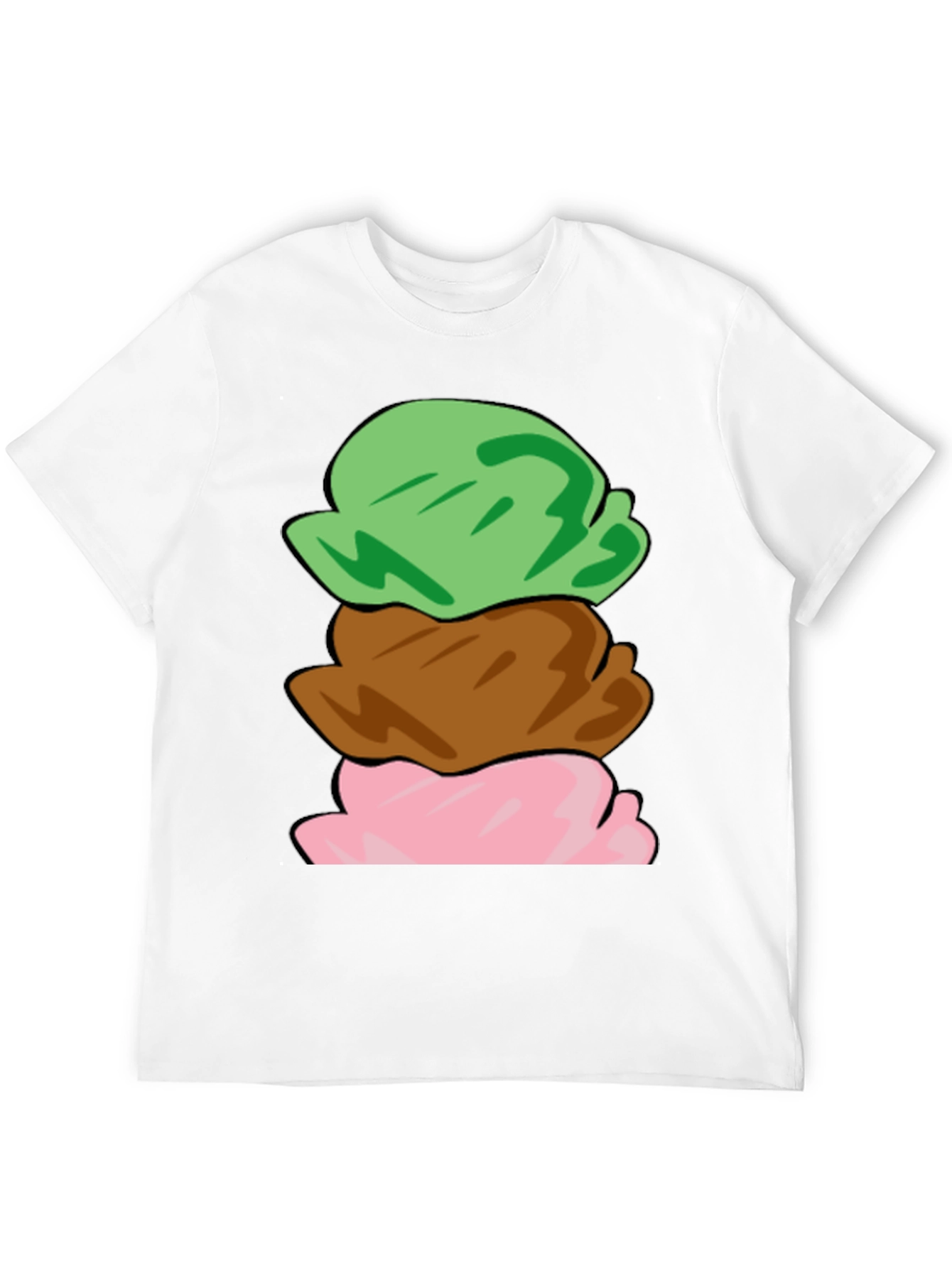 Black Ice Cream Scoop T-Shirt - Black Cotton Tee view 12