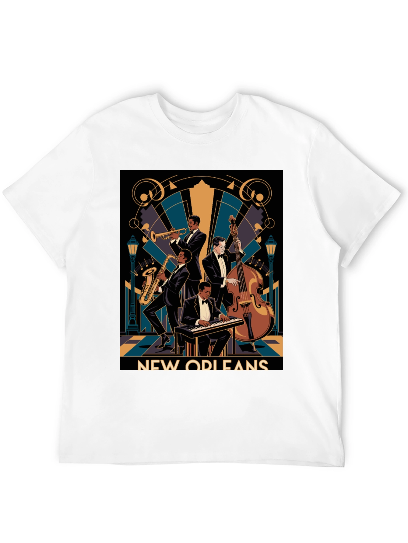 Black New Orleans Jazz Band T-Shirt - Vintage Style view 12