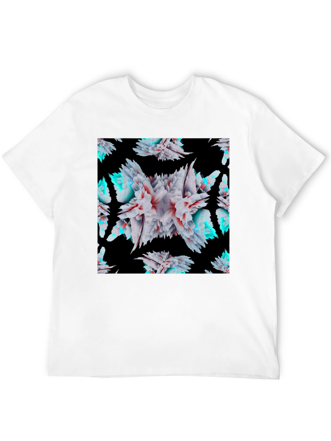 Black Abstract Floral Burst Black T-Shirt view 12