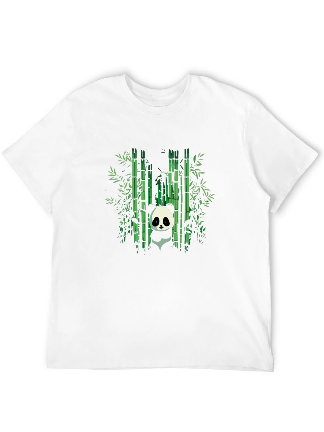 Black Panda Bamboo Forest Graphic Black T-Shirt view 12