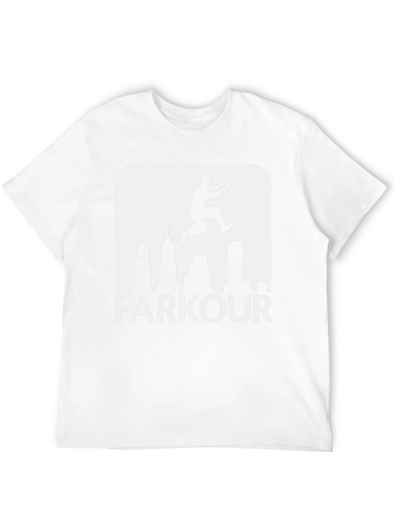 Black Parkour Chicago Skyline Black T-Shirt view 12