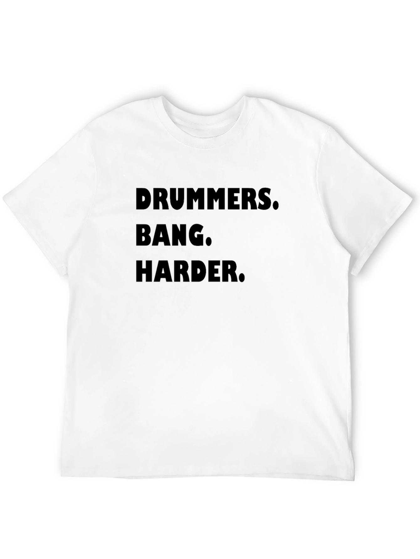 Black Drummers Bang Harder T-Shirt - Black Graphic Tee view 12
