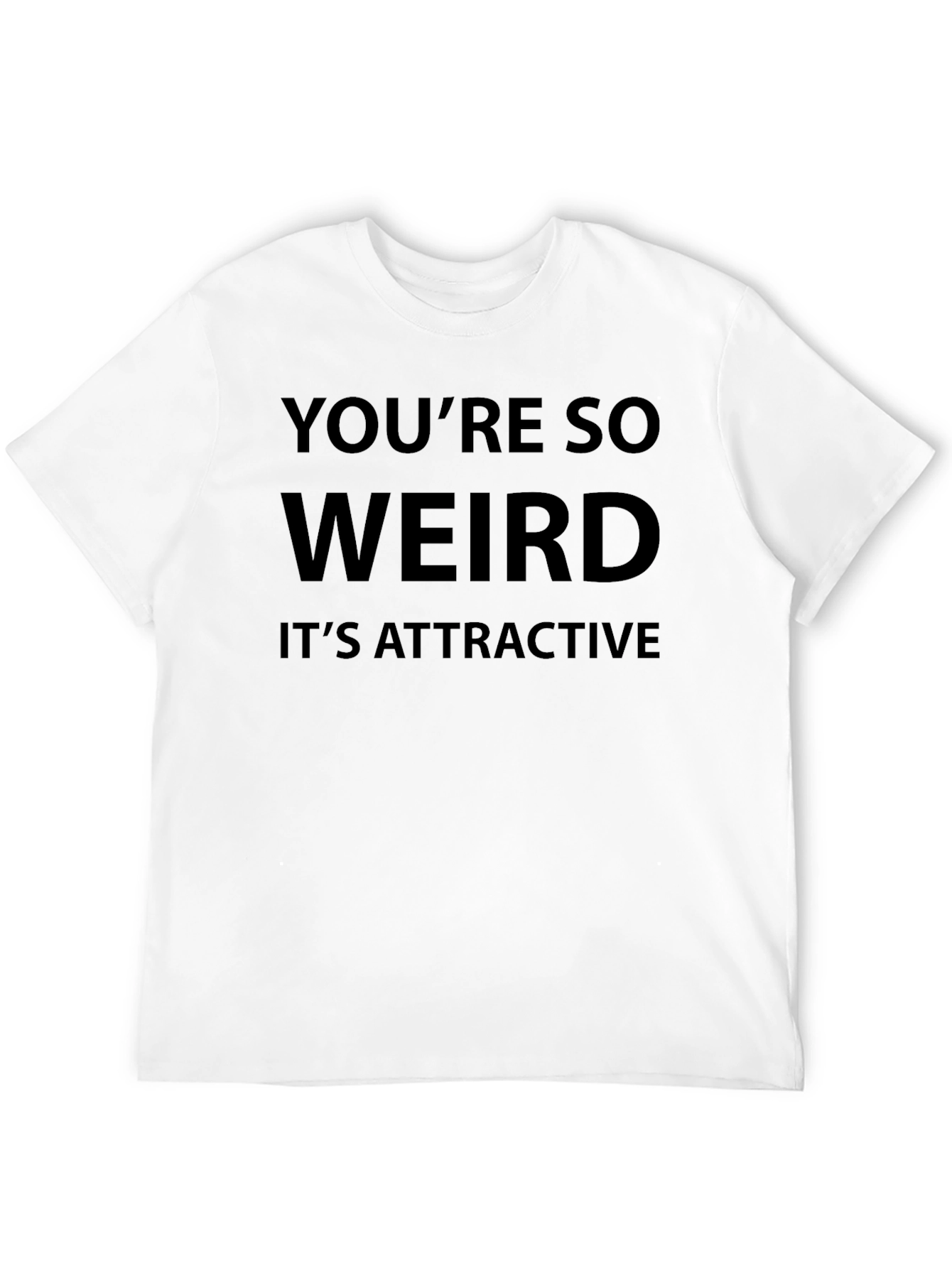 Black Humorous 'You're So Weird' Graphic T-Shirt view 12