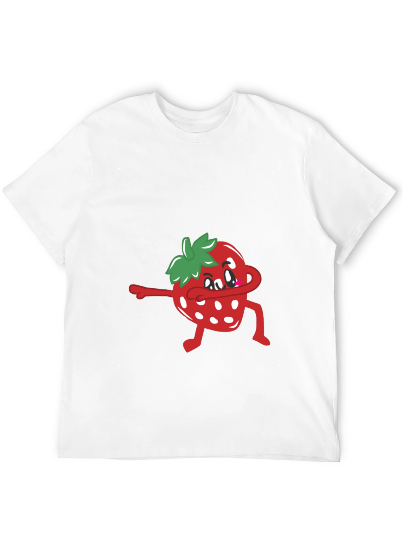Black Dabbing Strawberry T-Shirt - Funny Fruit Tee view 12