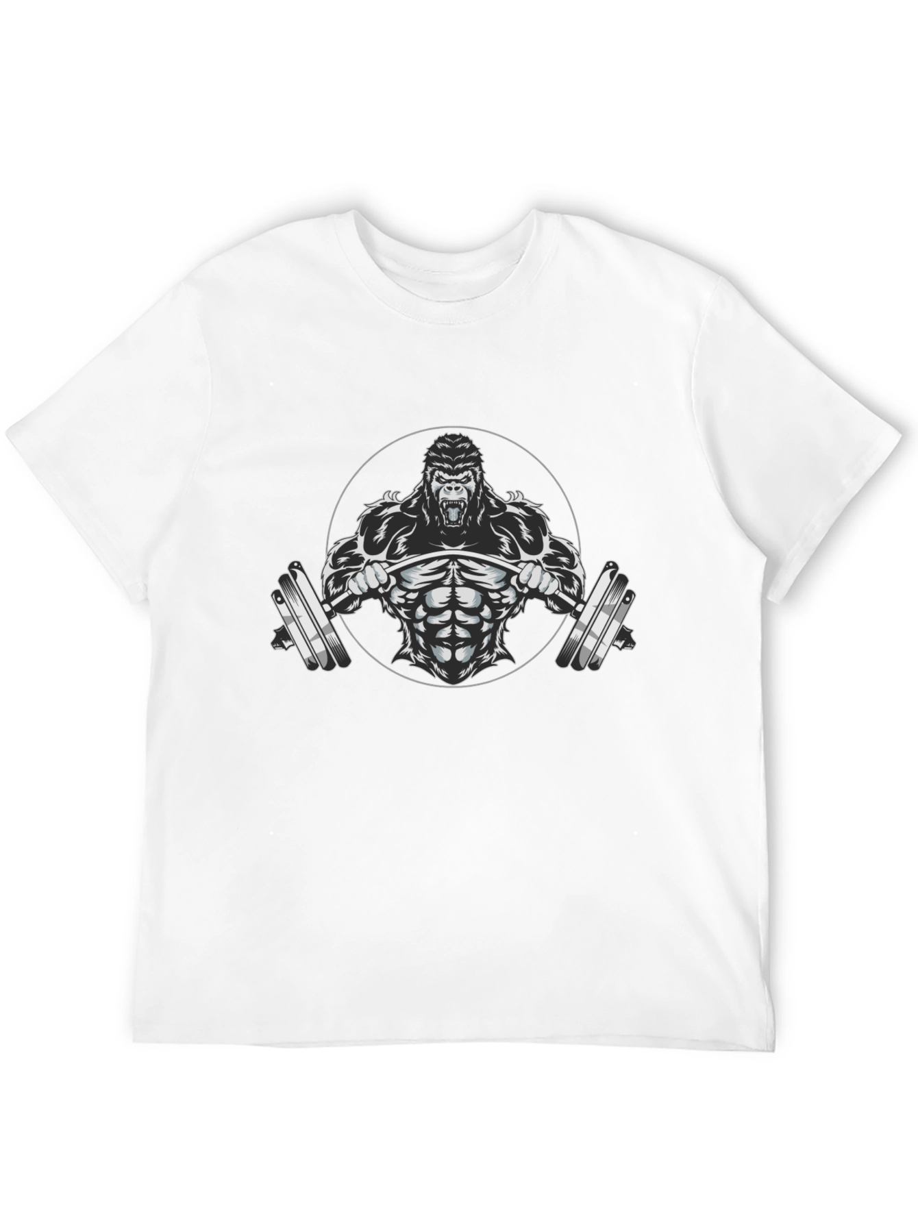 Black Gym Gorilla Barbell Graphic T-Shirt view 12