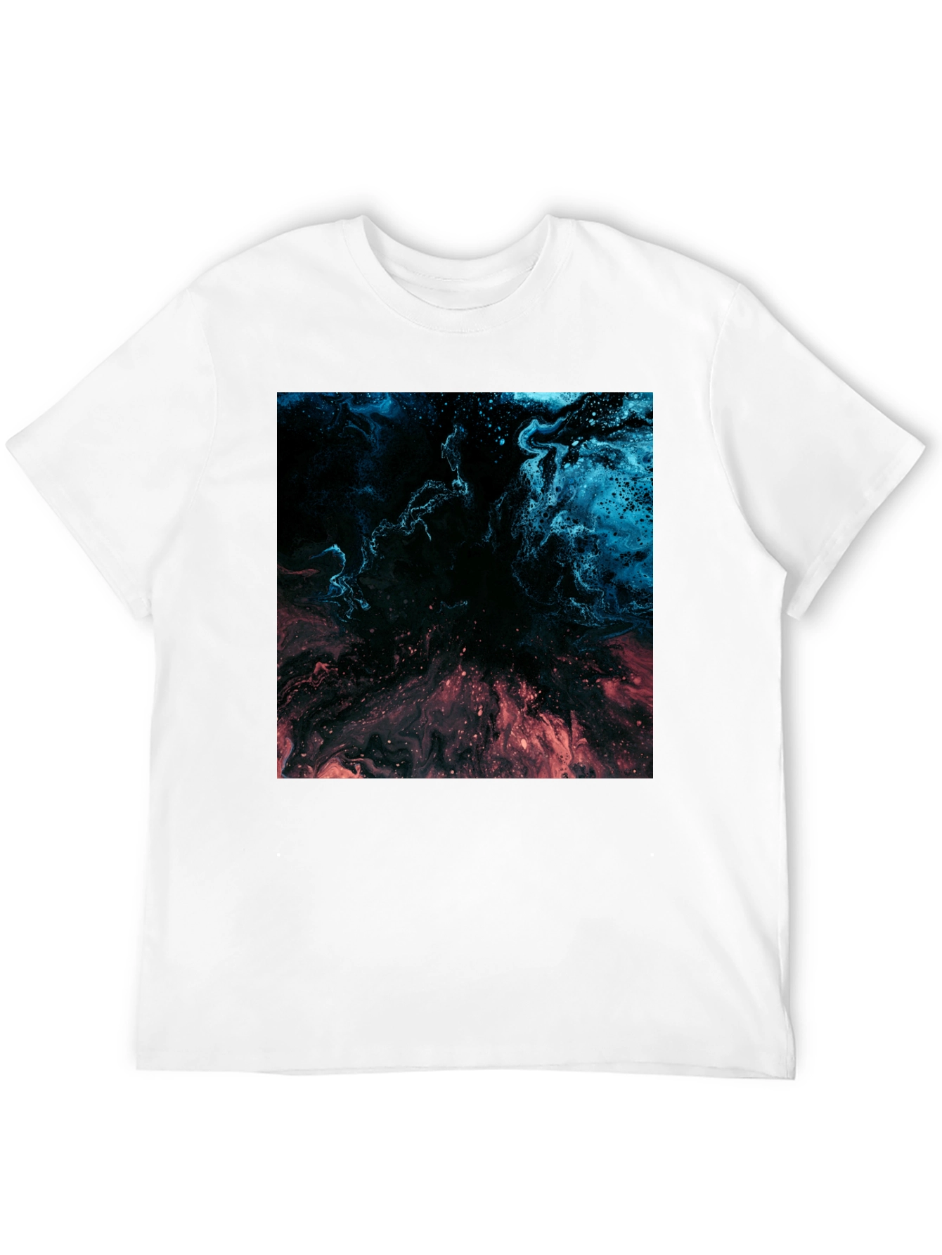 Black Abstract Nebula Graphic Black T-Shirt view 12