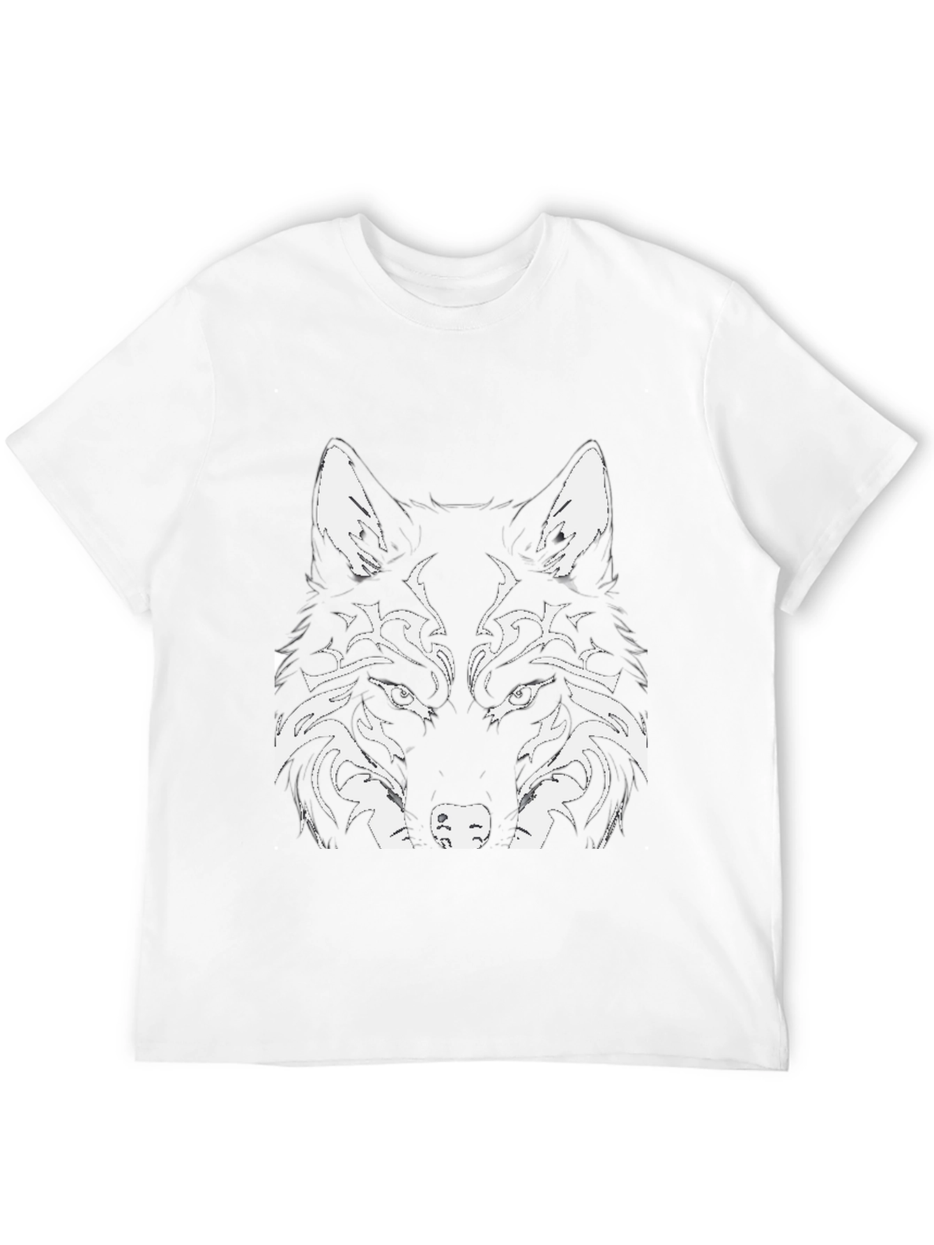 Black Wolf Graphic Print Black T-Shirt view 12