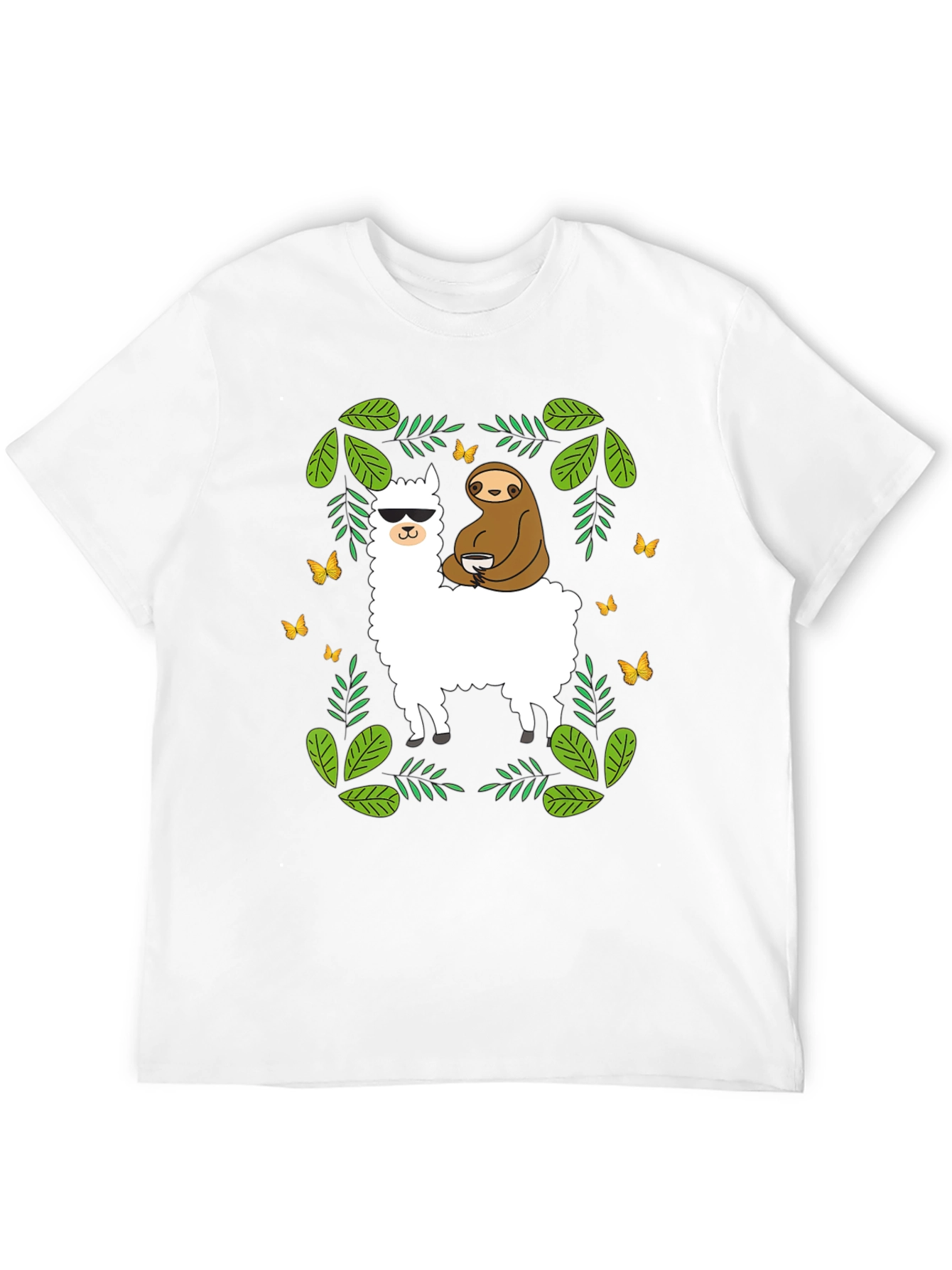 Black Llama Sloth Graphic T-Shirt - Cool & Comfy Tee view 12