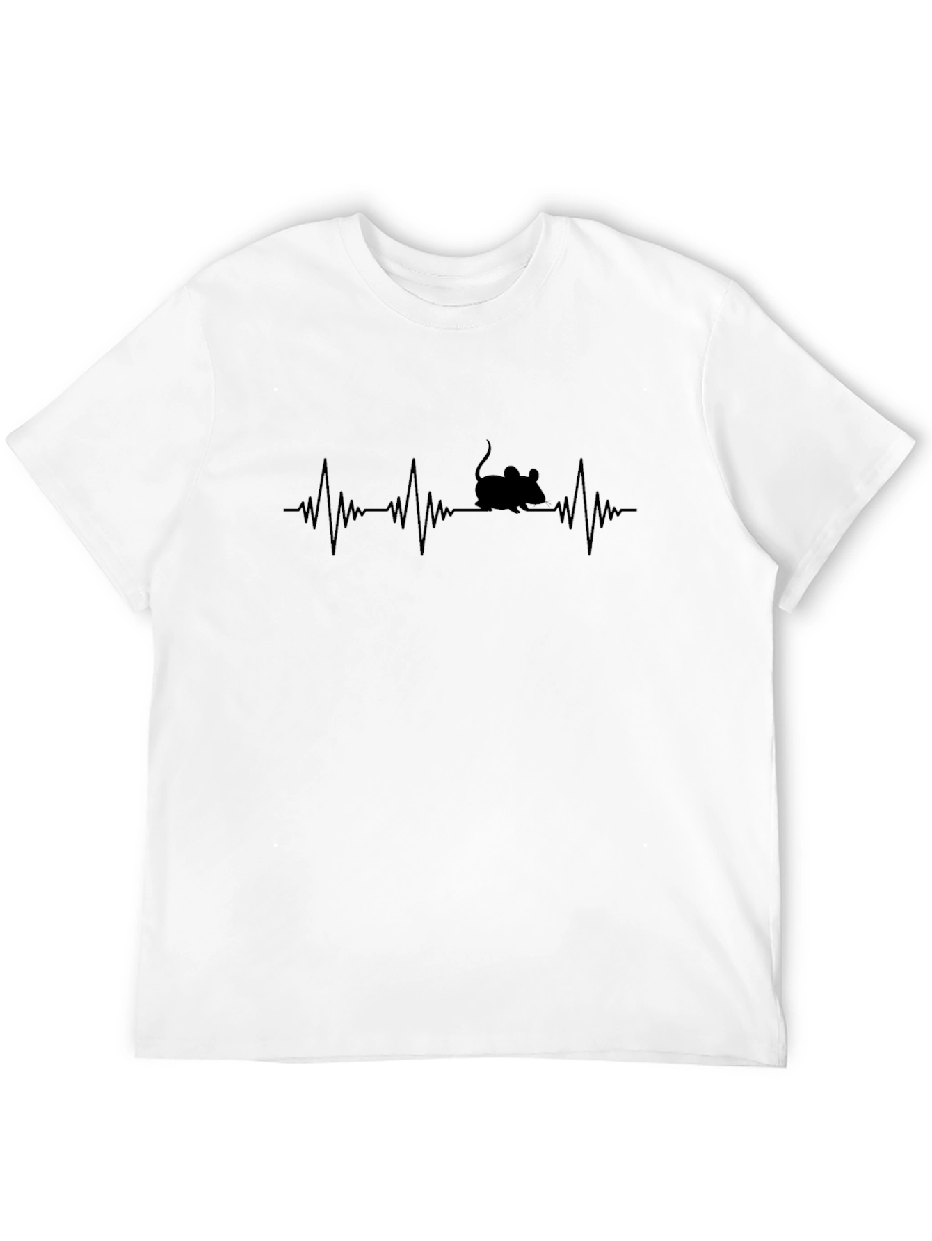 Black Mouse Heartbeat Black T-Shirt view 12