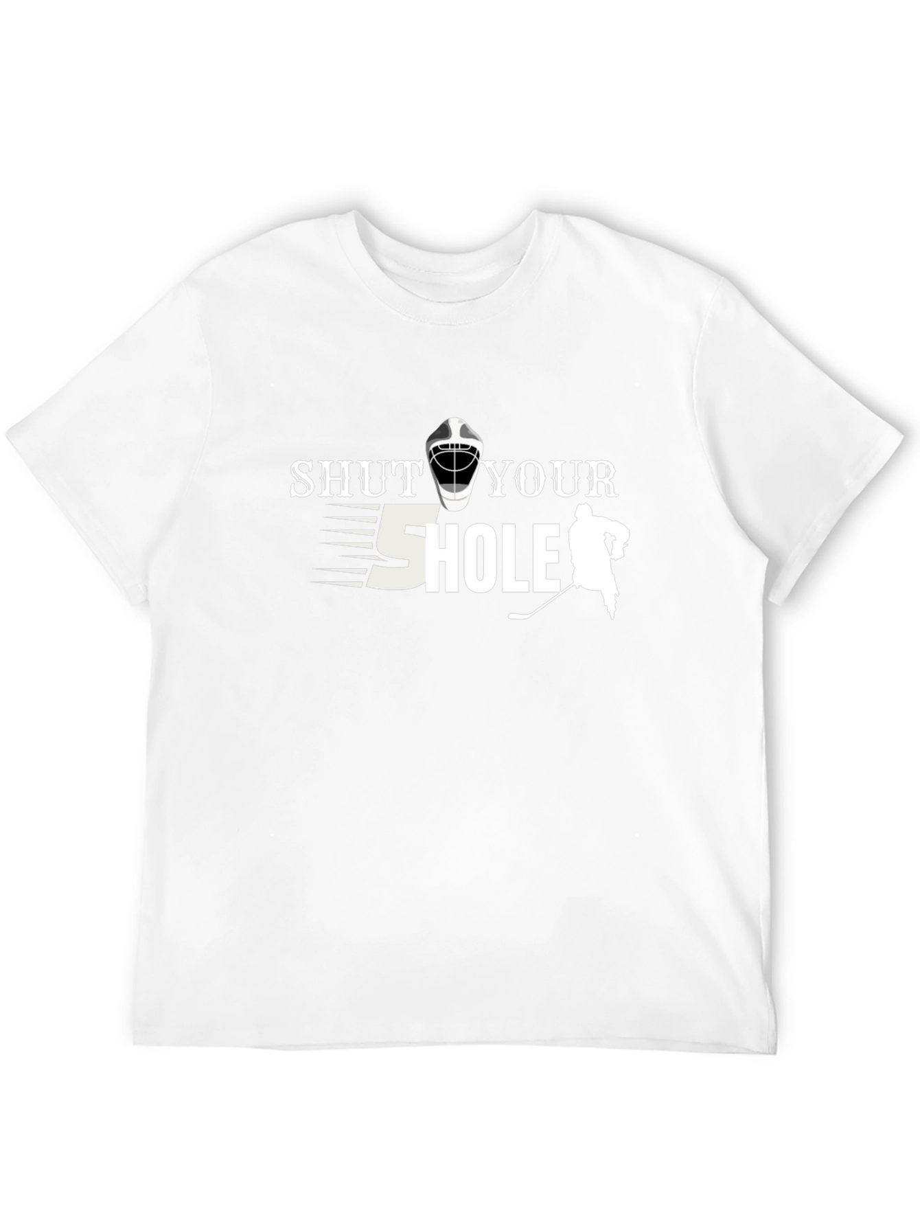 Black Shut Your 5 Hole Hockey T-Shirt - Funny Graphic Tee view 12