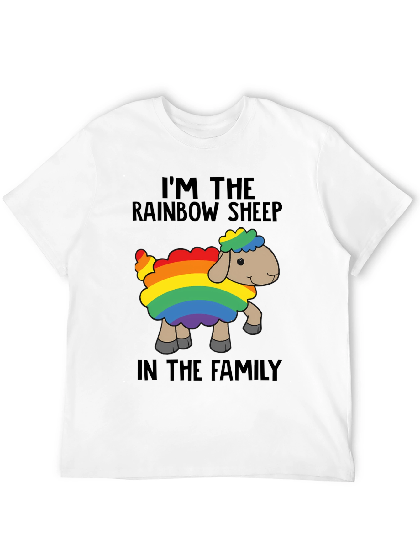 Black Rainbow Sheep T-Shirt - Pride Family Tee view 12