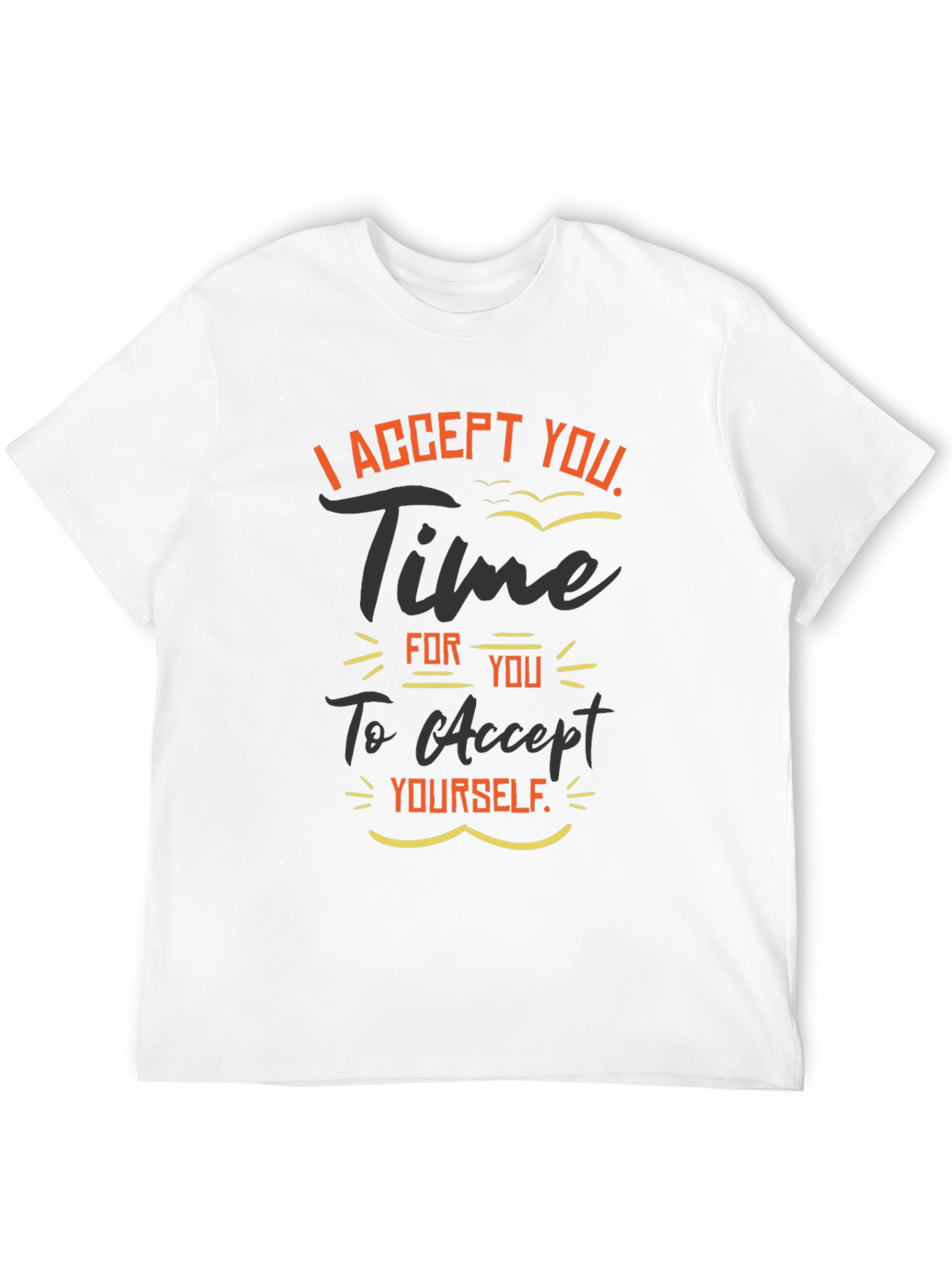 Black Accept Yourself Graphic T-Shirt - Inspiring Design view 12