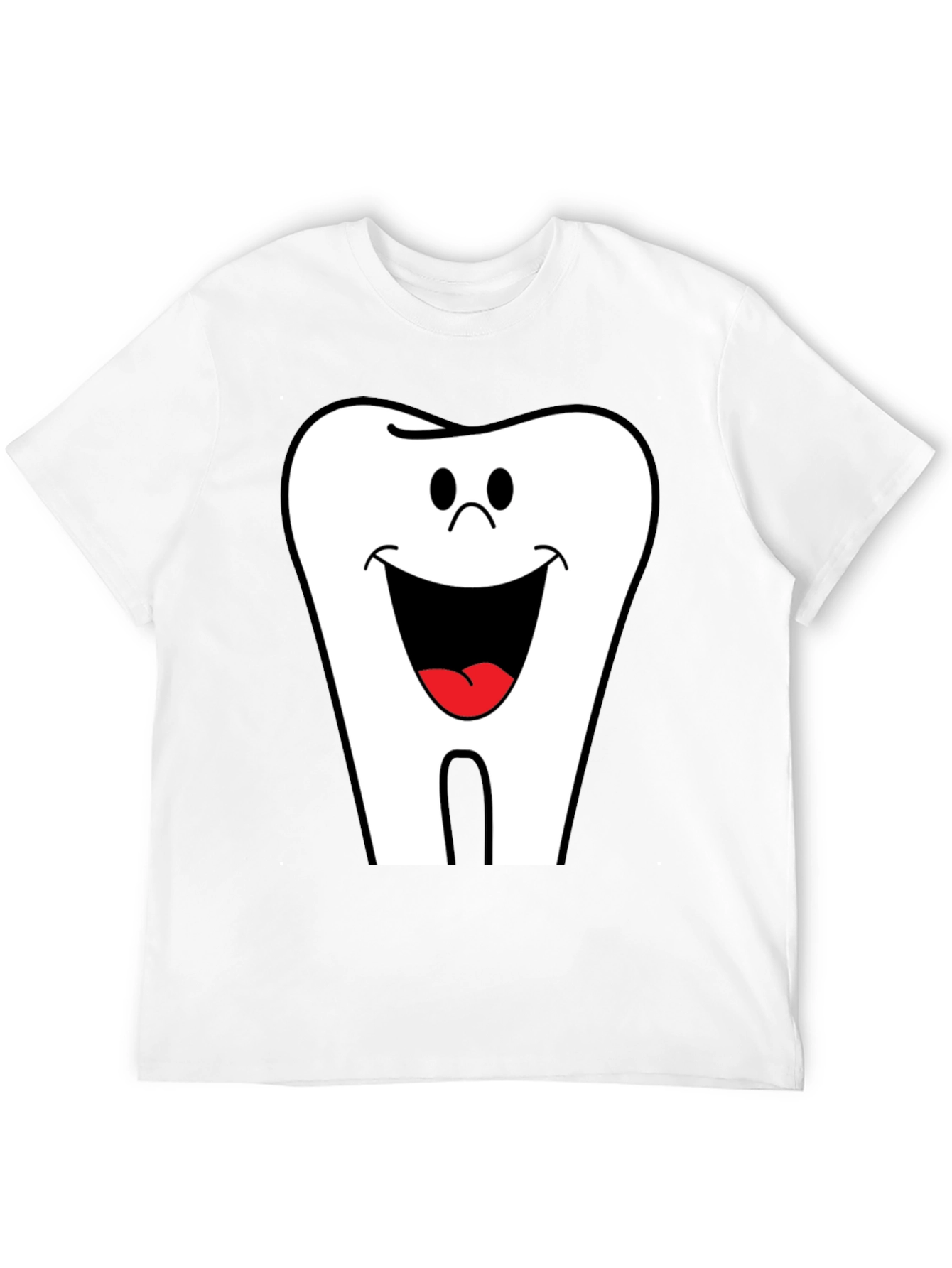 Black Smiling Tooth Graphic T-Shirt - Black Cotton Tee view 12