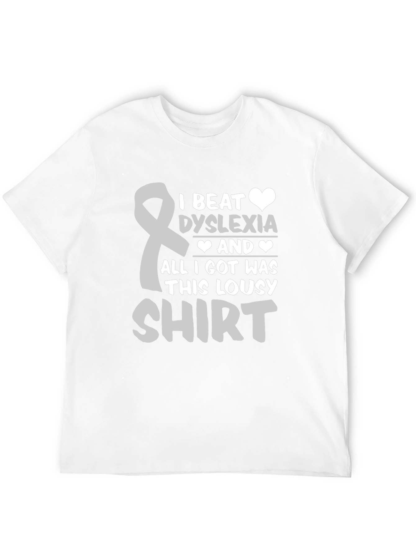 Black Dyslexia Awareness T-Shirt - I Beat Dyslexia Lousy Shirt view 12