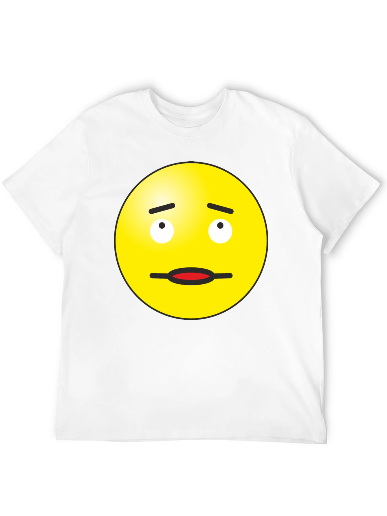 Black Doubtful Emoji Graphic Tee - Black Cotton Blend view 12